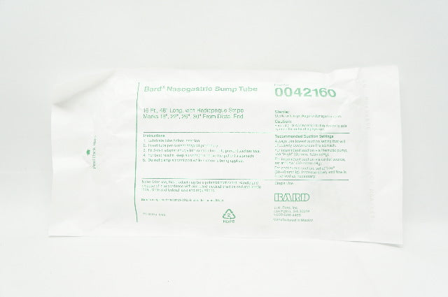 Bard 0042160 Nasogastric Sump Tube w/Radiopaque Stripe, 16Fr x 48in.