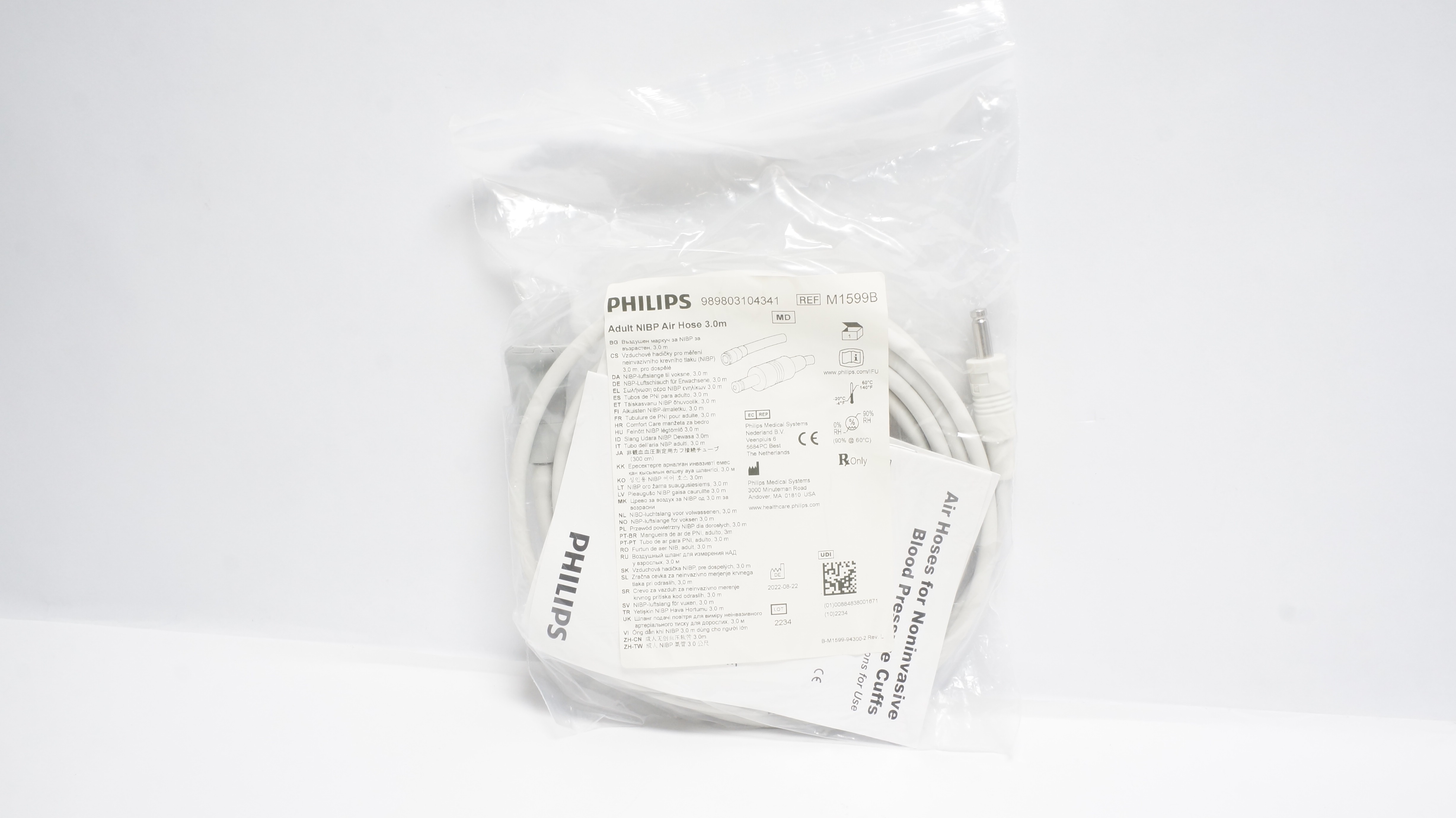 Philips M1599B Adult NIBP Air Hose 3.0m