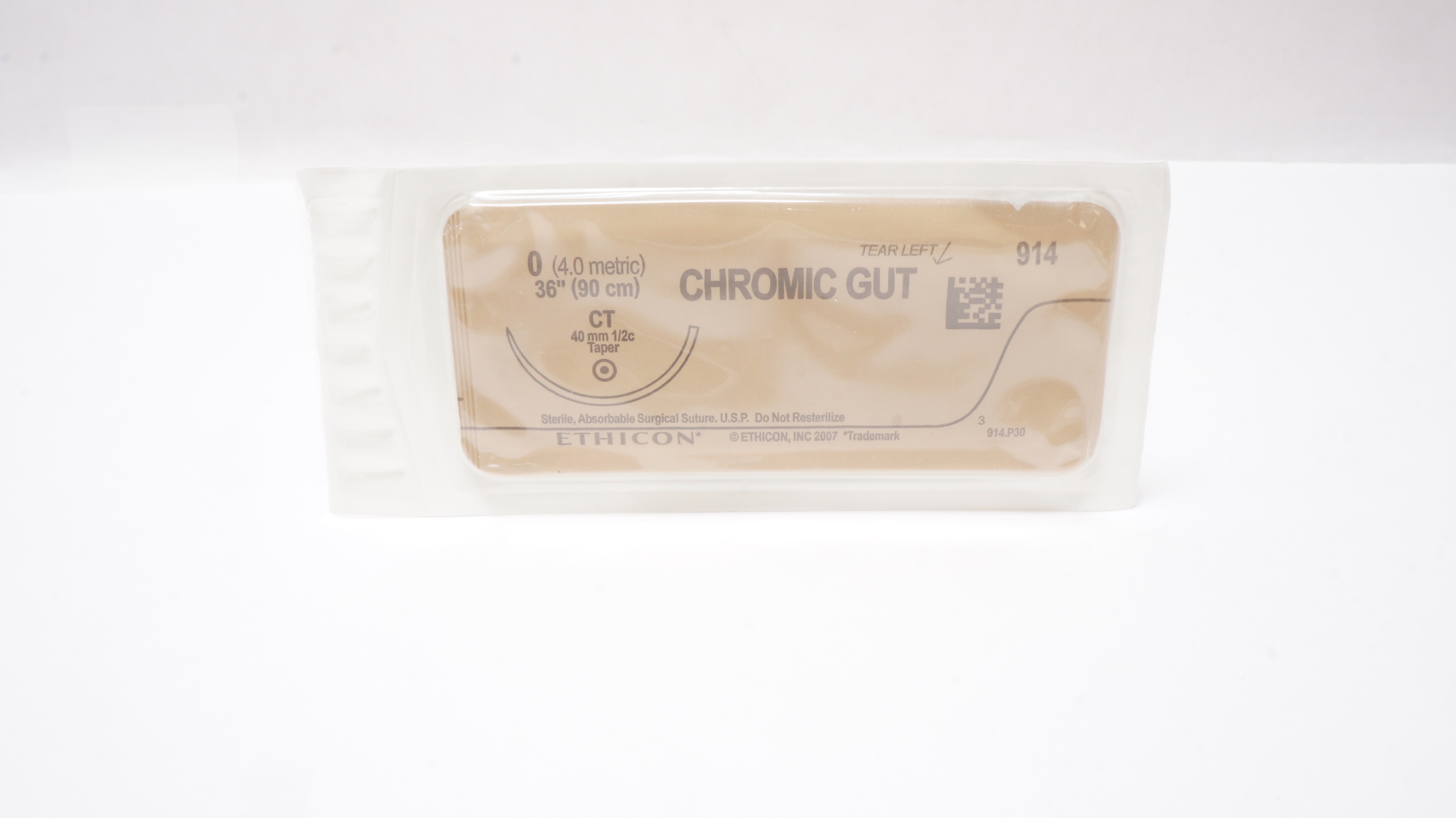 Ethicon 914 0 Chromic Gut CT 40mm 1/2 Taper, 36inch (x)
