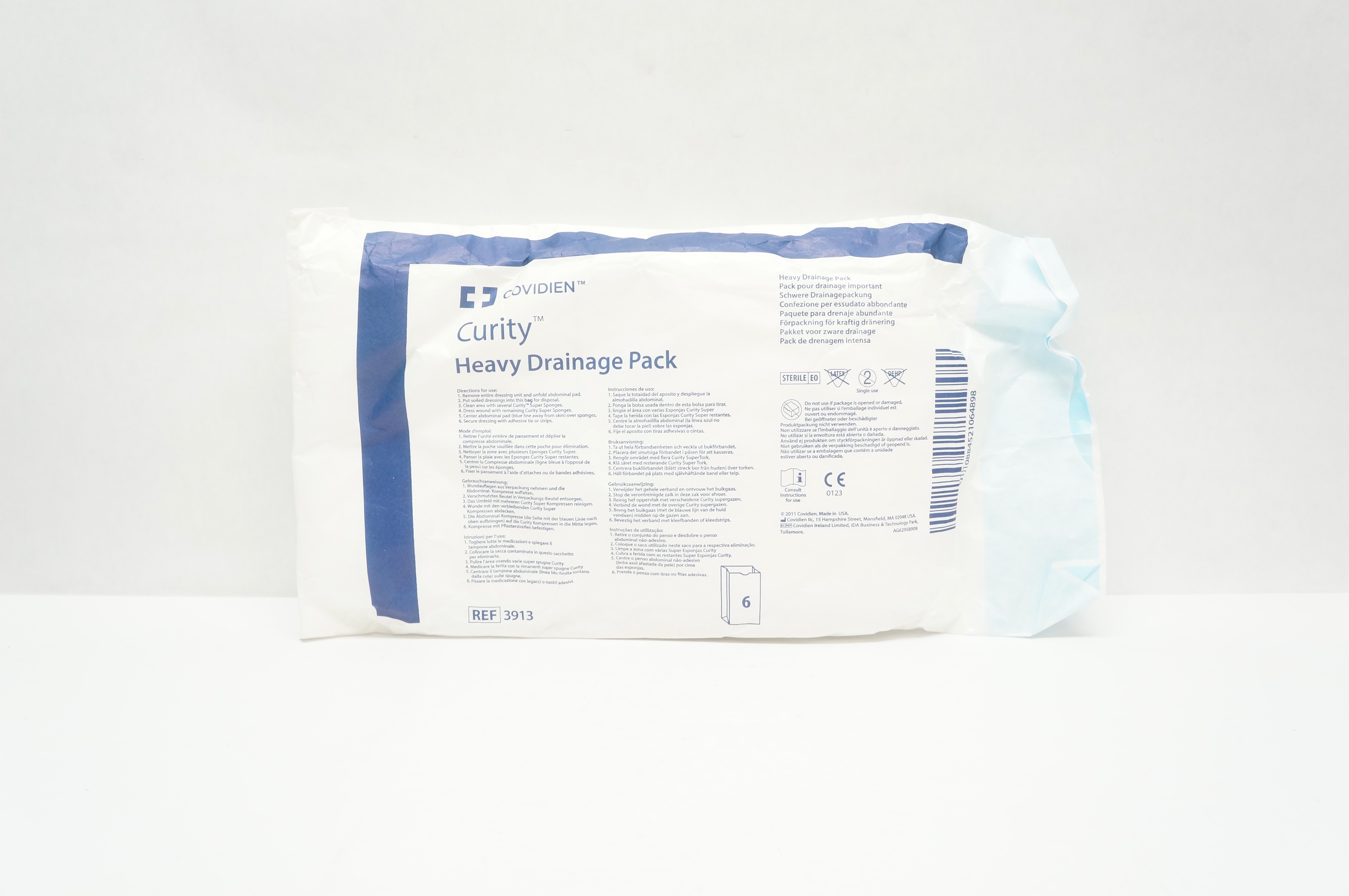 Covidien 3913 CURITY Heavy Drainage Pack (x) - Pack of 6