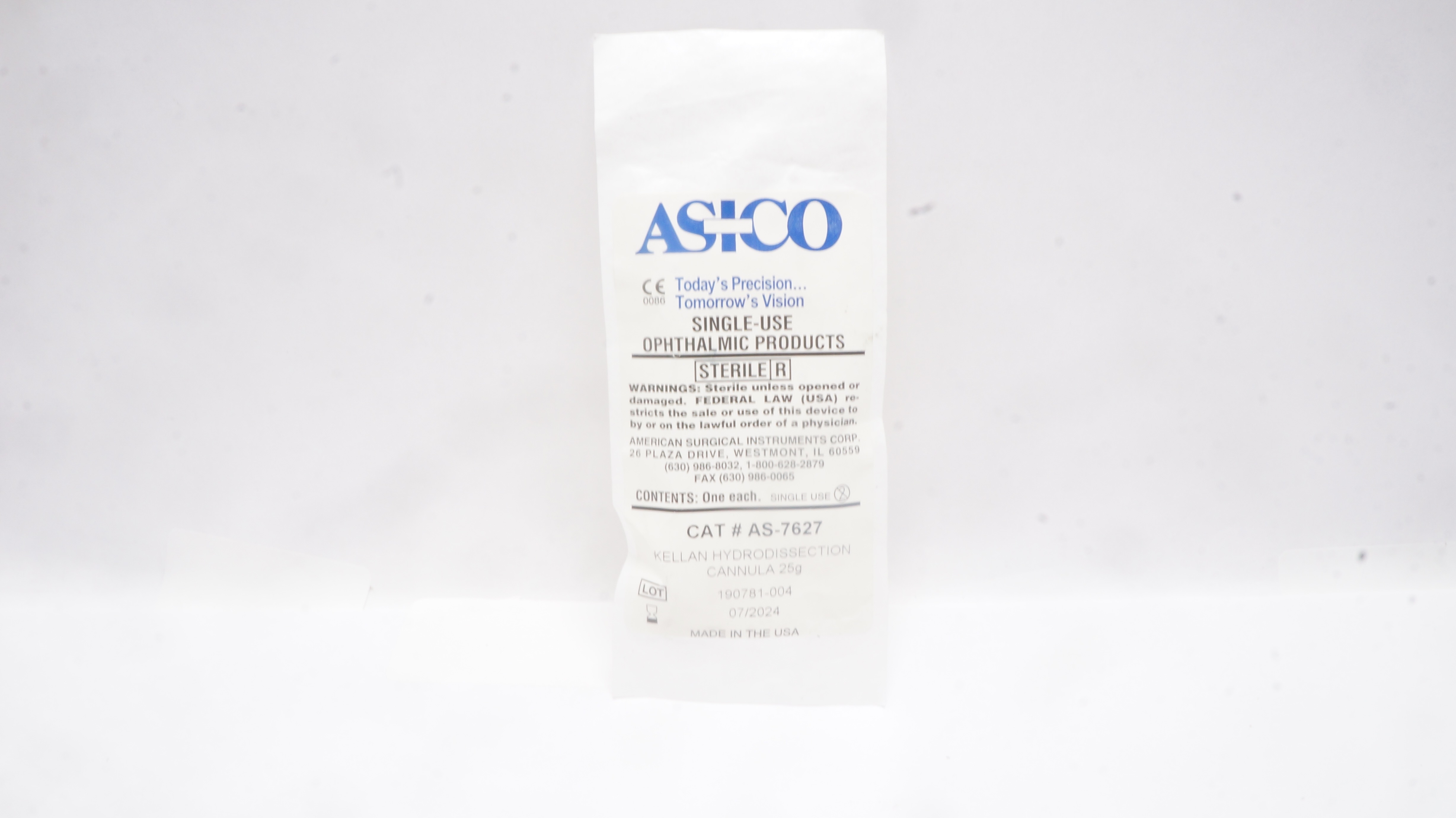 Asico AS-7627 Kellan Hydrodissection Cannula 25g