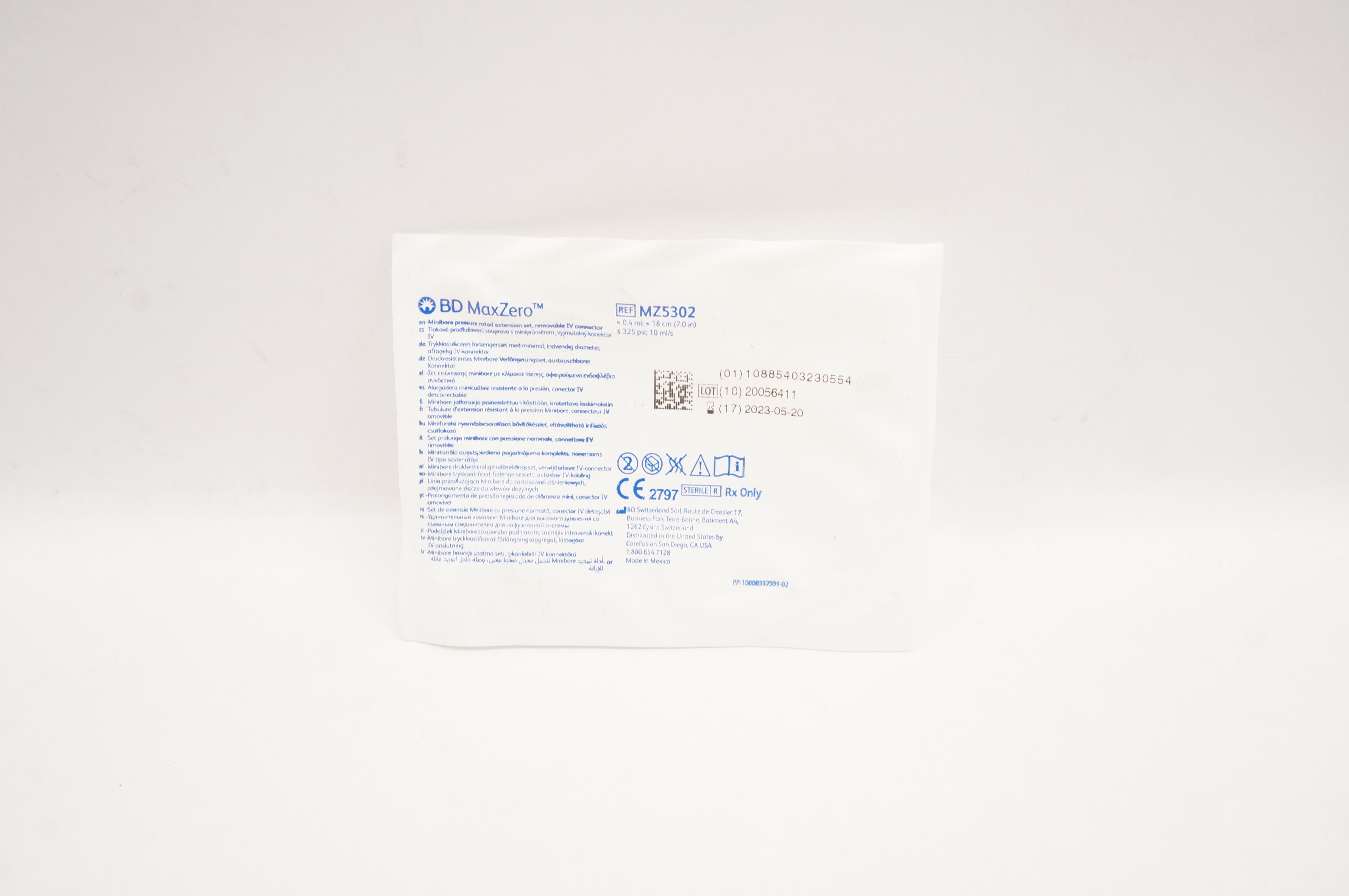 BD MZ5302 MaxZero Minibore Pressure Rated Extension Set