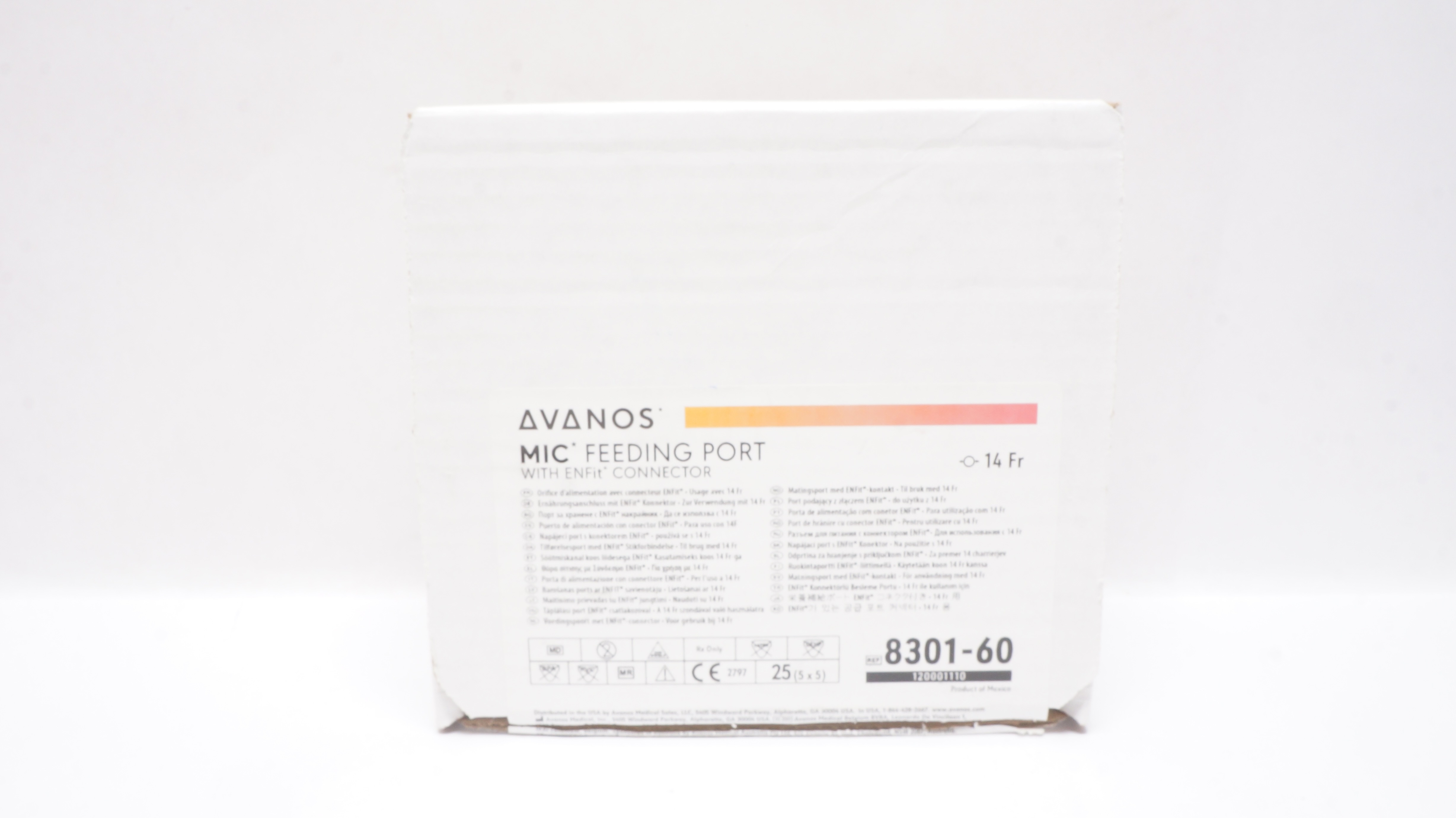 Avanos 8301-60 Mic Feeding Port W/ ENFit Connector 14Fr - Box of 25