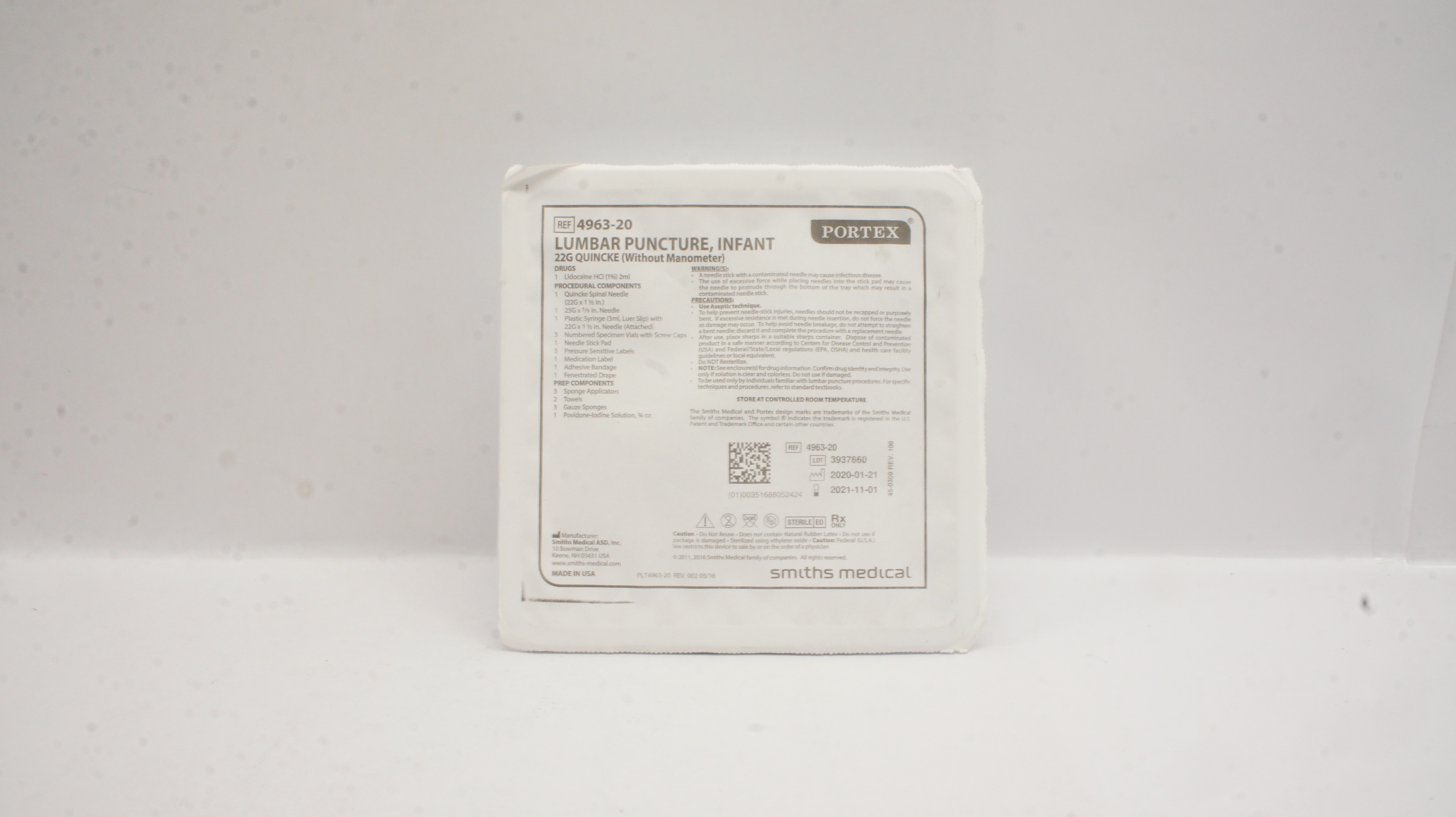 Smiths Medical 4963-20 Portex Lumbar Puncture Infant 22G Quincke (x)