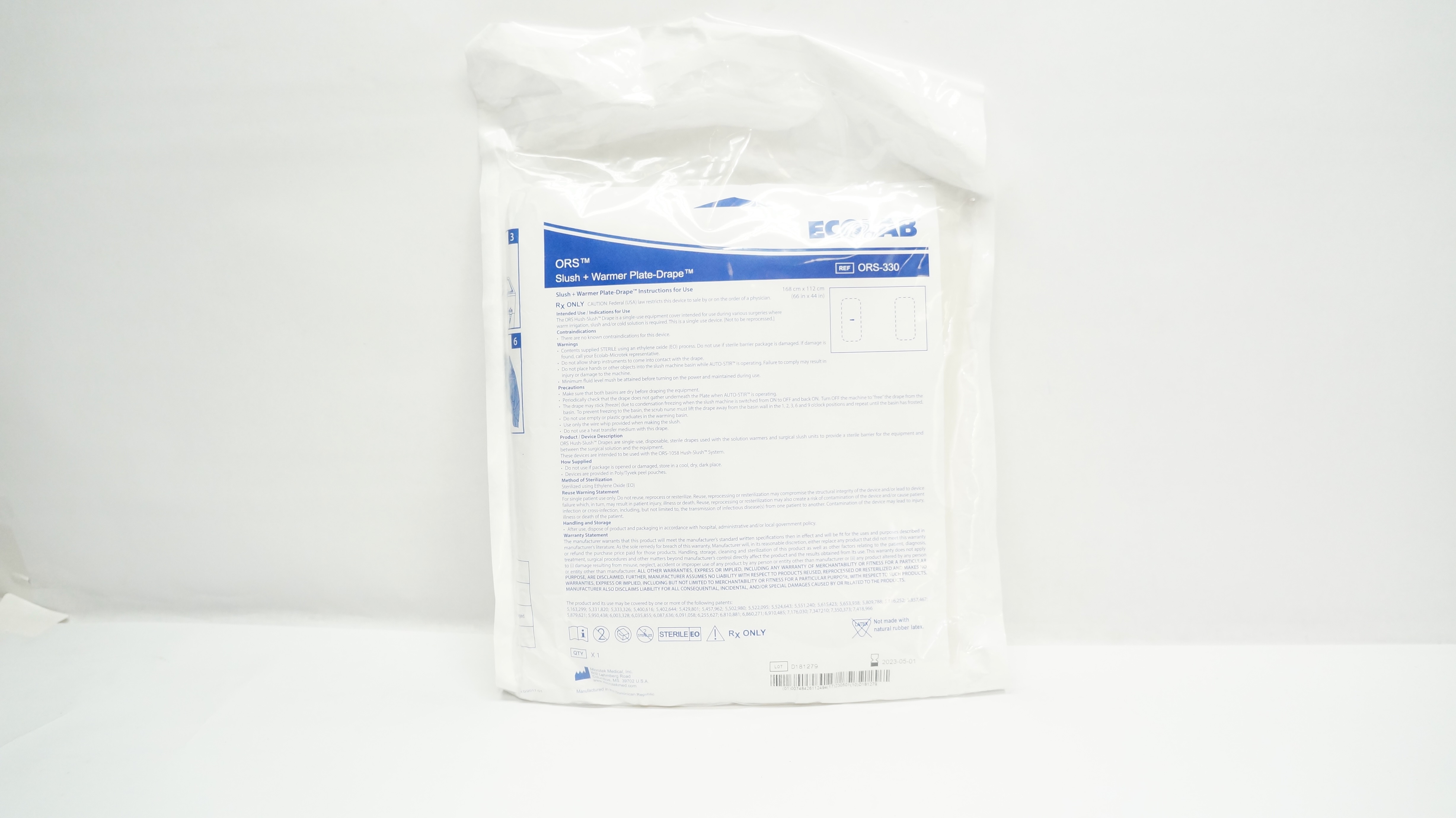 Microtek ORS-330 Ecolab OPS Slush Warmer Plate-Drape 66inch x 44inch (x)