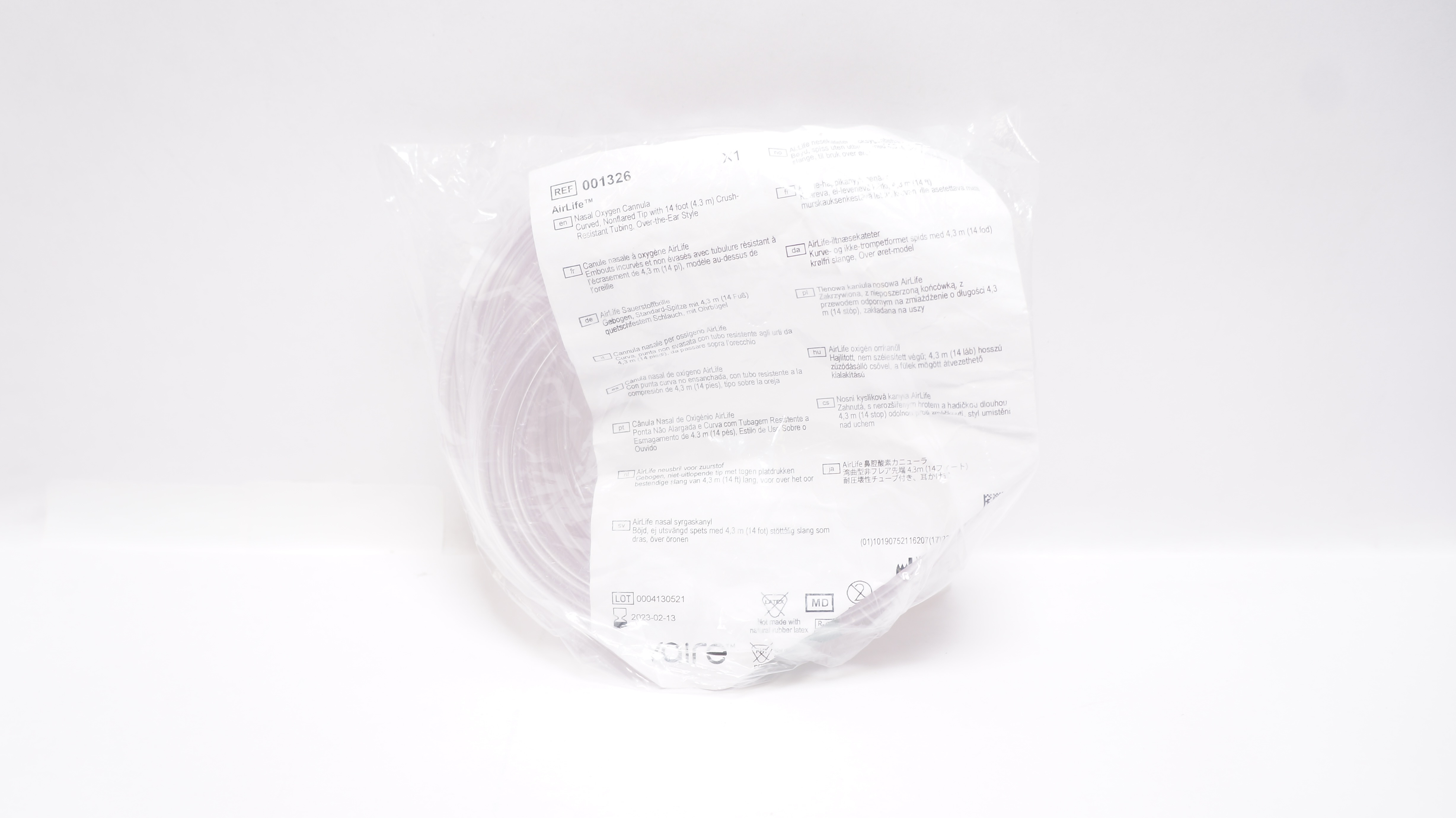 Vyaire 001326 AirLife Nasal Oxygen Cannula with Crush Resistant Tubing 14ft.
