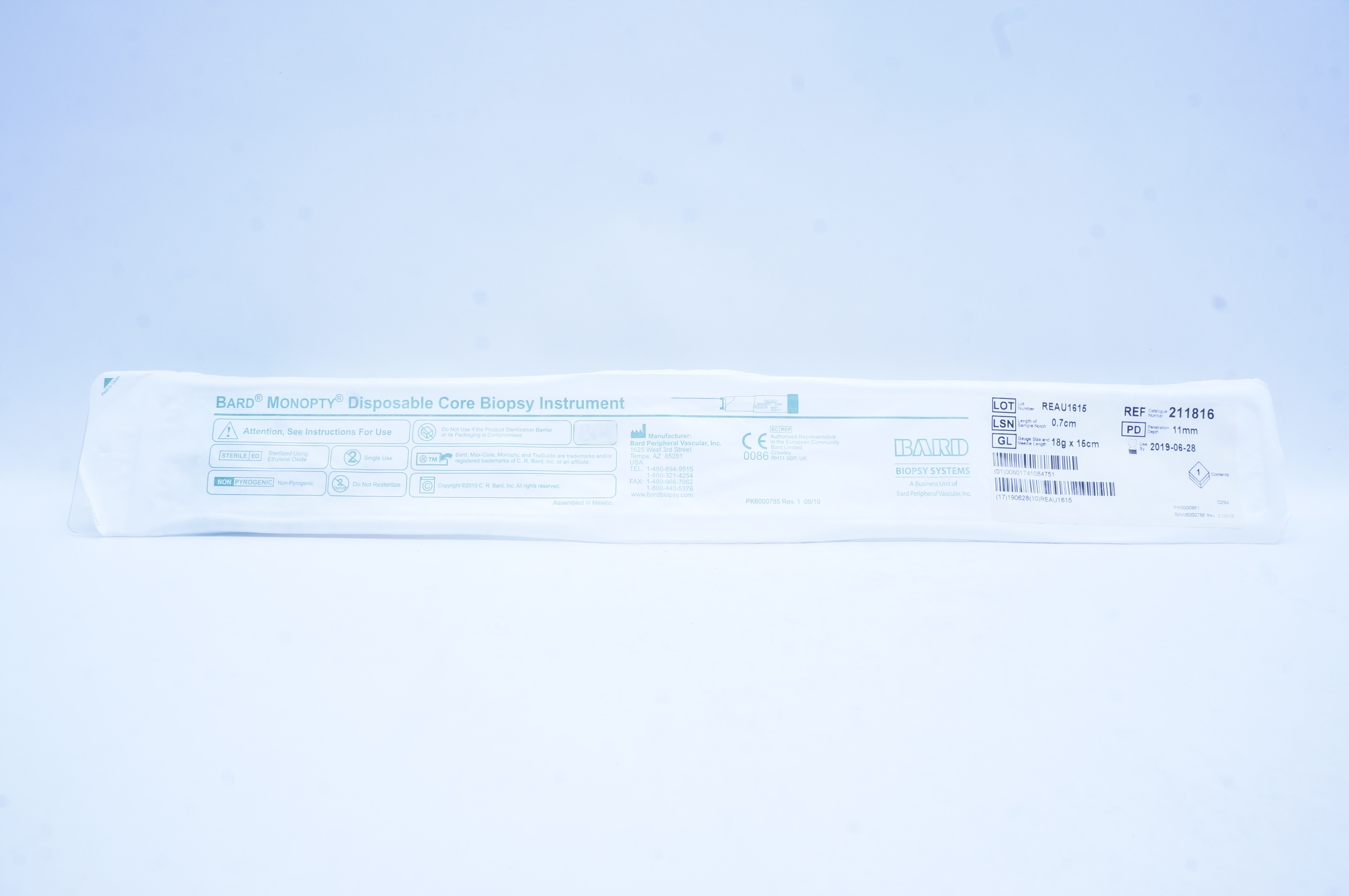Bard 211816 Monopty Disposable Core Biopsy 18G x 16cm (x)