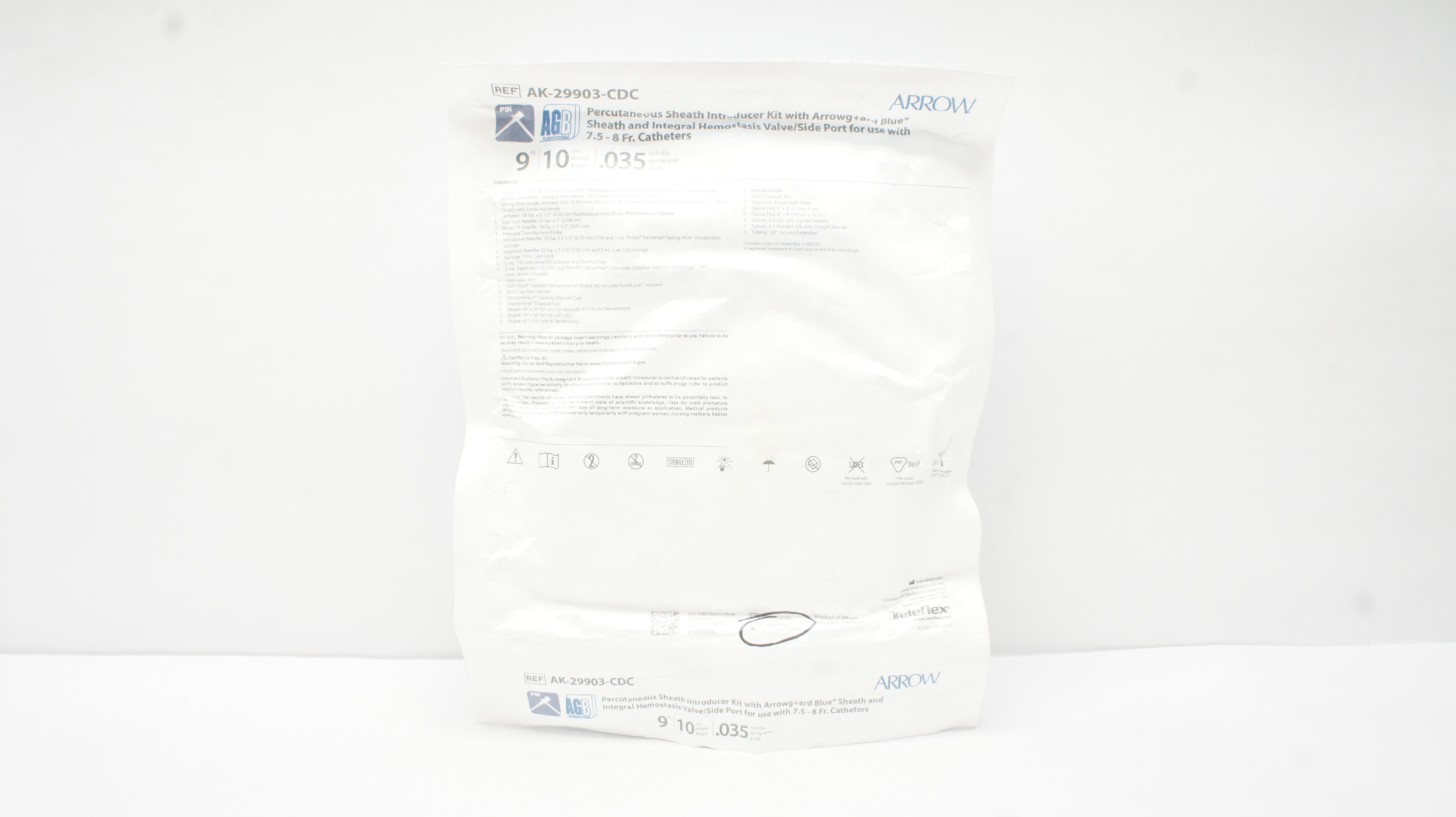 Arrow AK-09903-CDC Percutaneous Sheath Introducer Kit 9Fr x 10cm x .035inch (x)