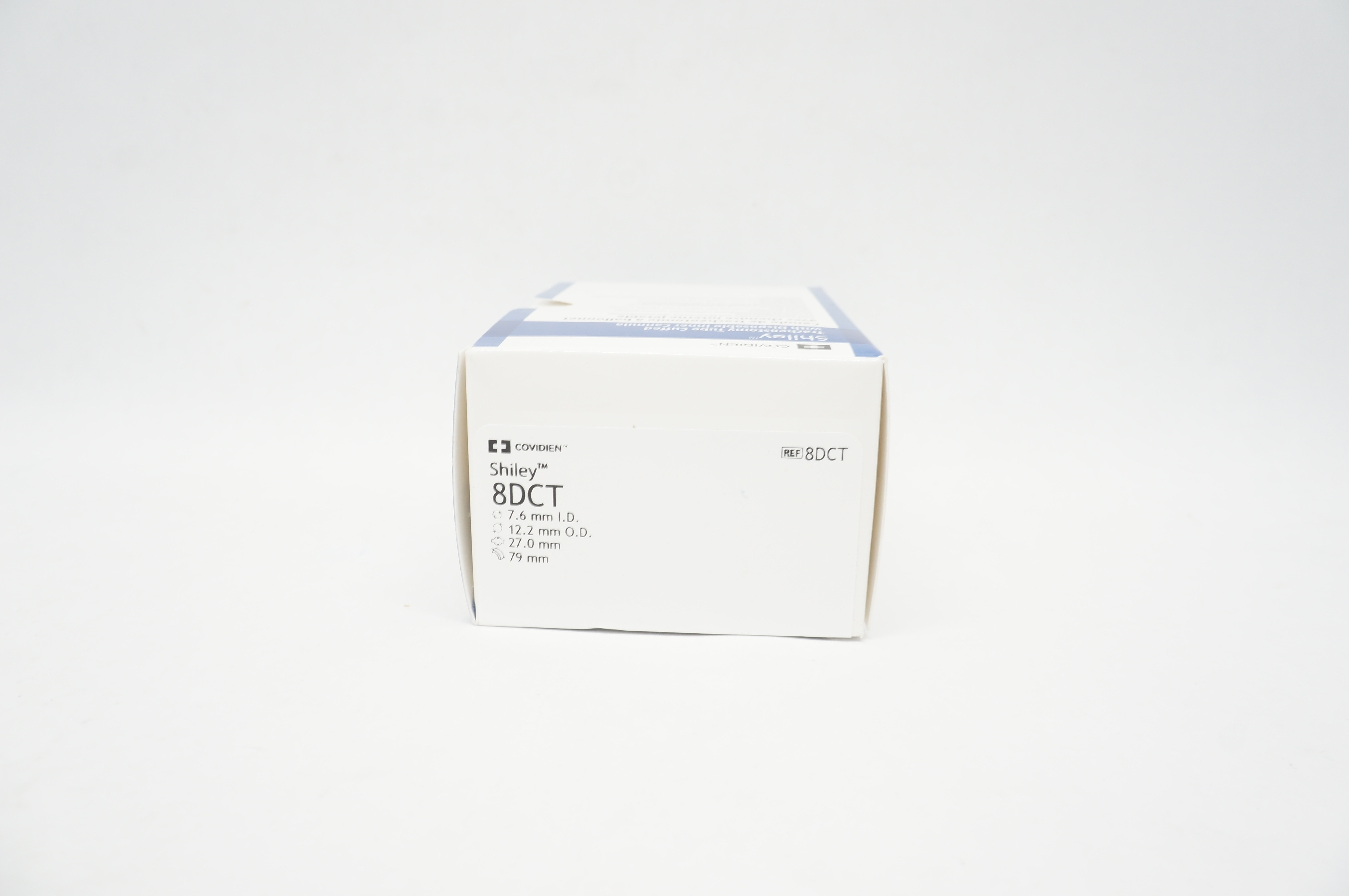 Covidien 8DCT Shiley Tracheostomy Tube Cuffed 7.6mm x 12.2mm x 27.0mm x 79mm