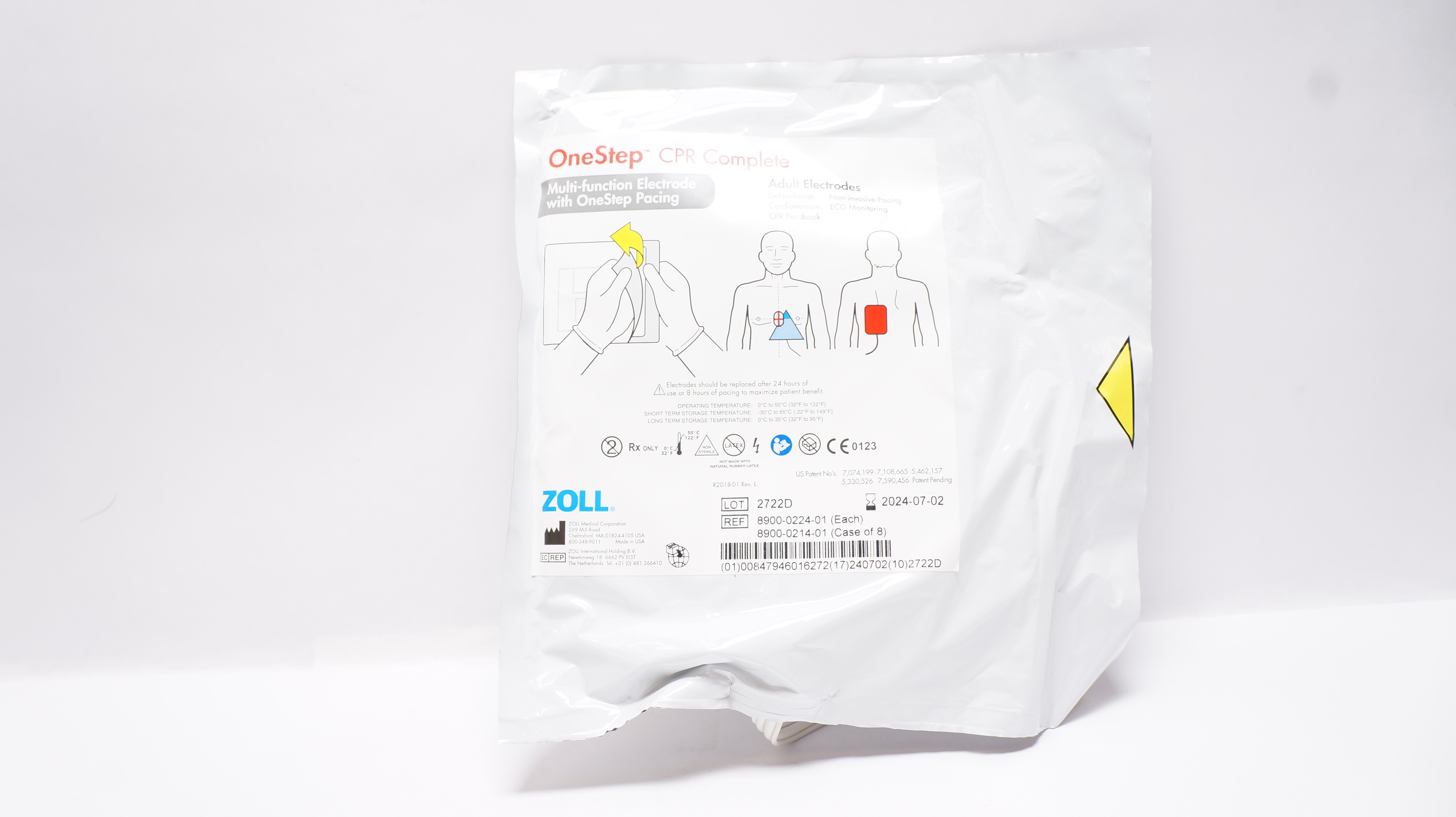 Zoll 8900-0224-01 OneStep CPR Complete Adult Multi-Function Electrodes