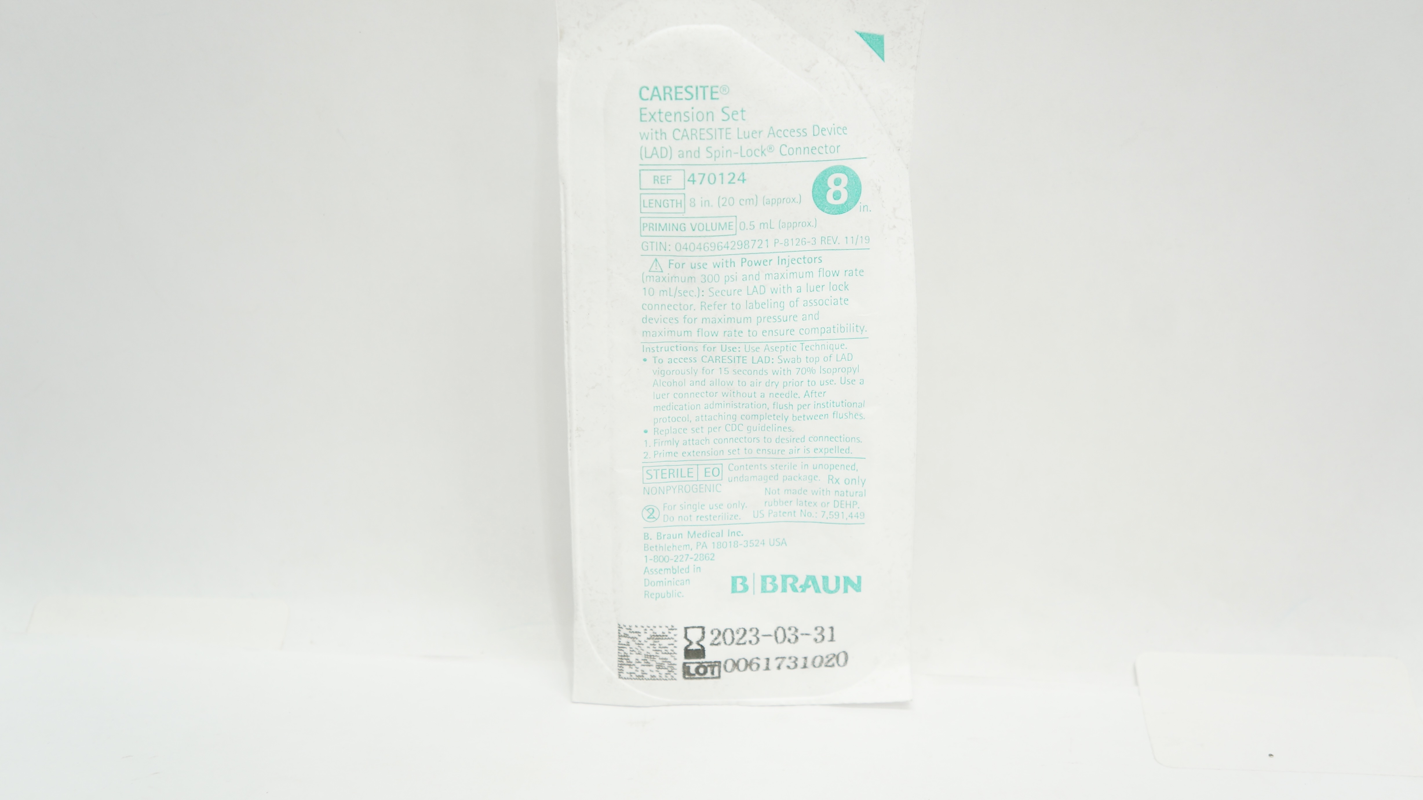 Braun 470124 Caresite Extension Set 8inch x 0.5ml