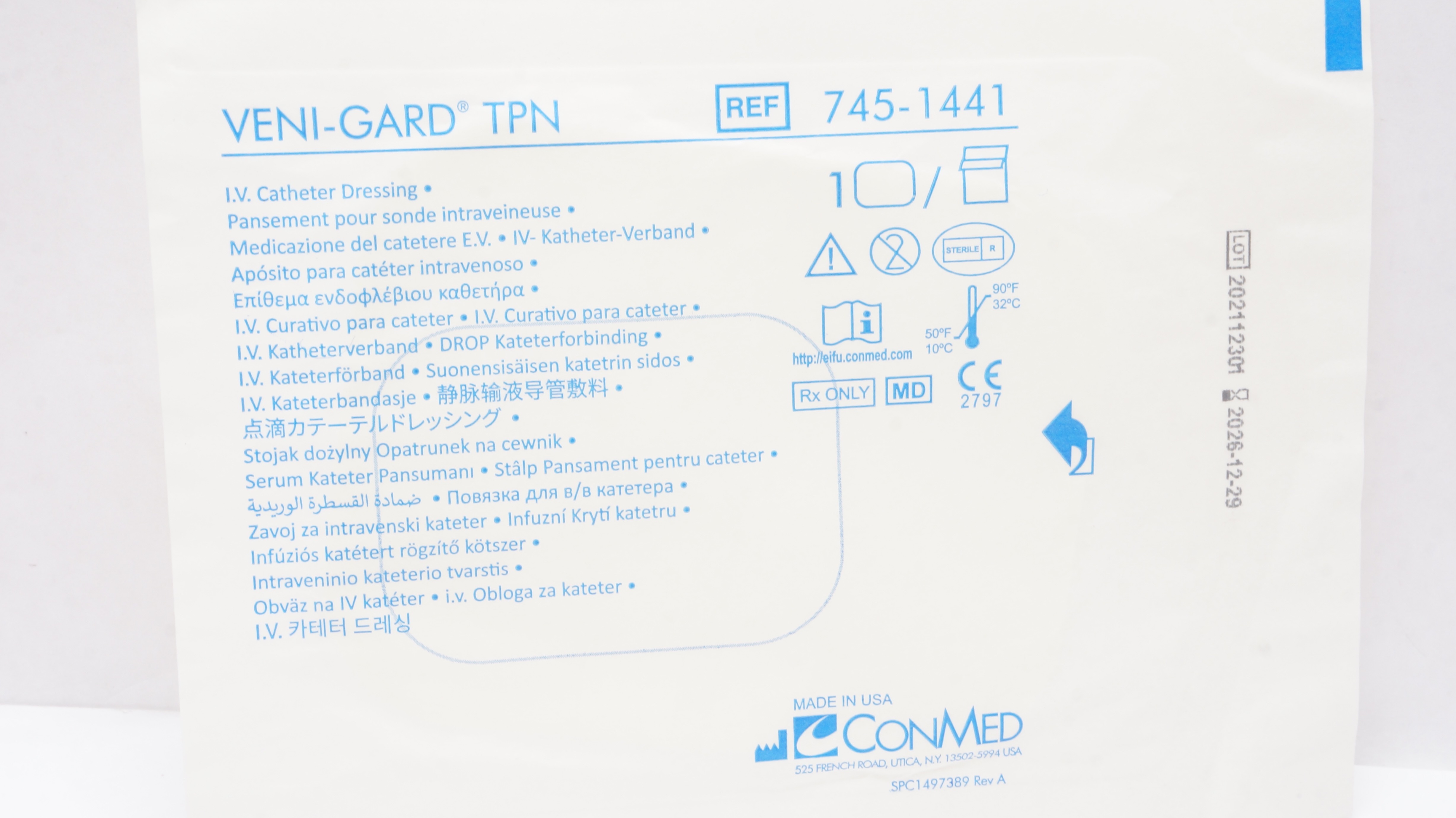 ConMed 745-1441 Veni-Gard TPN IV Cath. Dressing