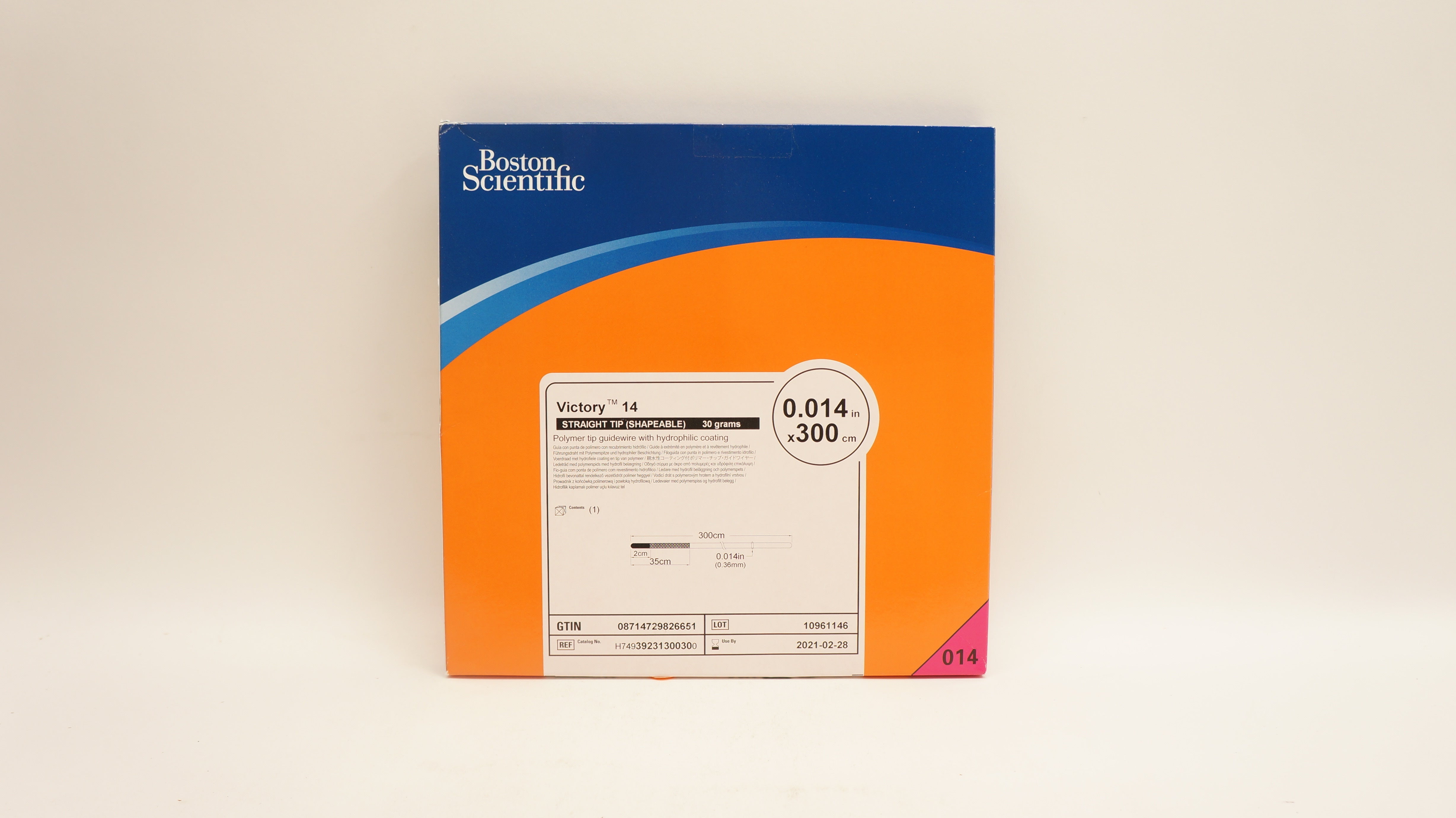 Boston Scientific 3923130030 Victory 14 Polymer Tip Guidewire 0.014in x 300cm(x)