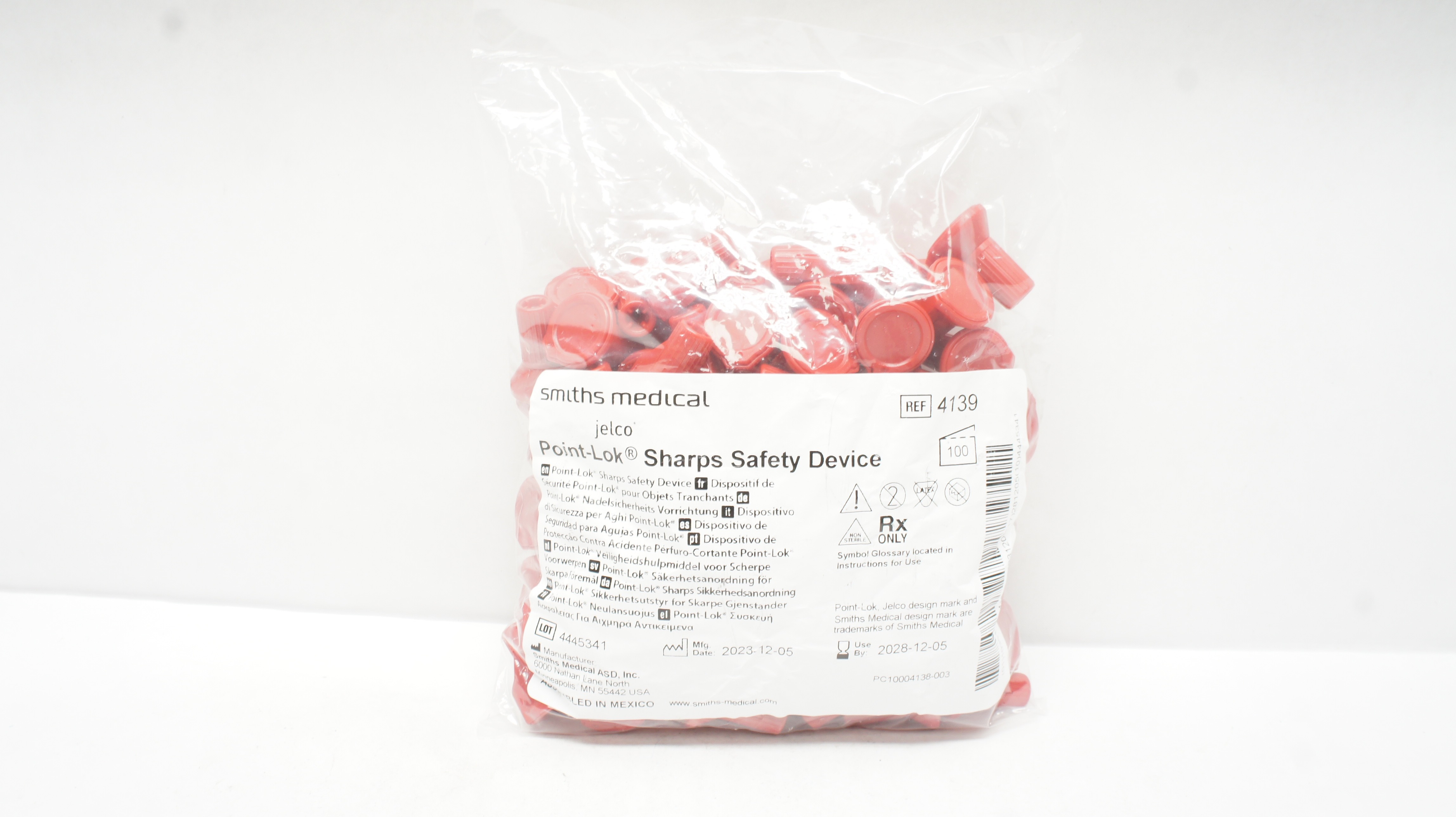 Smiths Medical Jelco 4139 Point-Loc Sharps Safety Device - Pack of 100