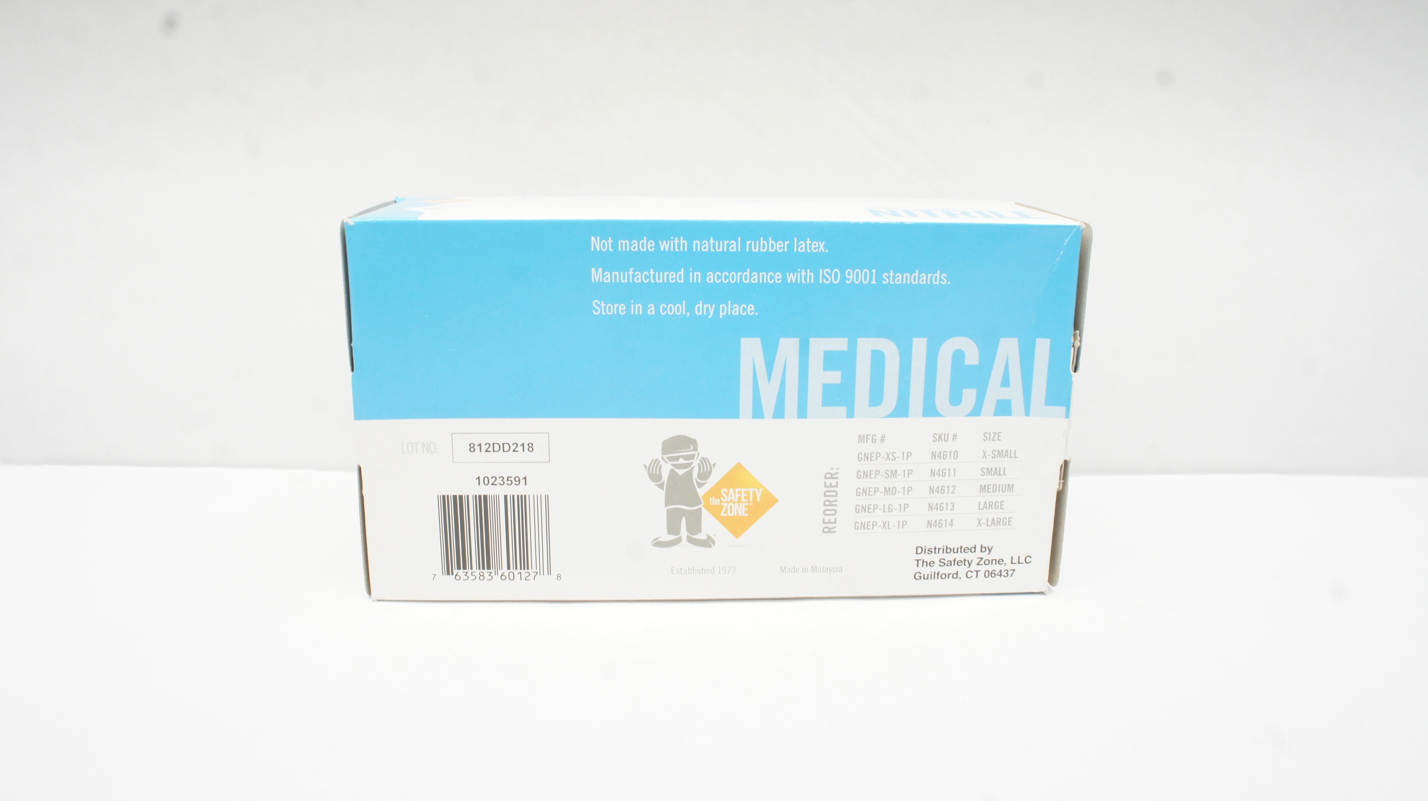 Safety Zone GNEP-SM-1P Powder-Free Nitrile Examination Gloves Small - Box of 100