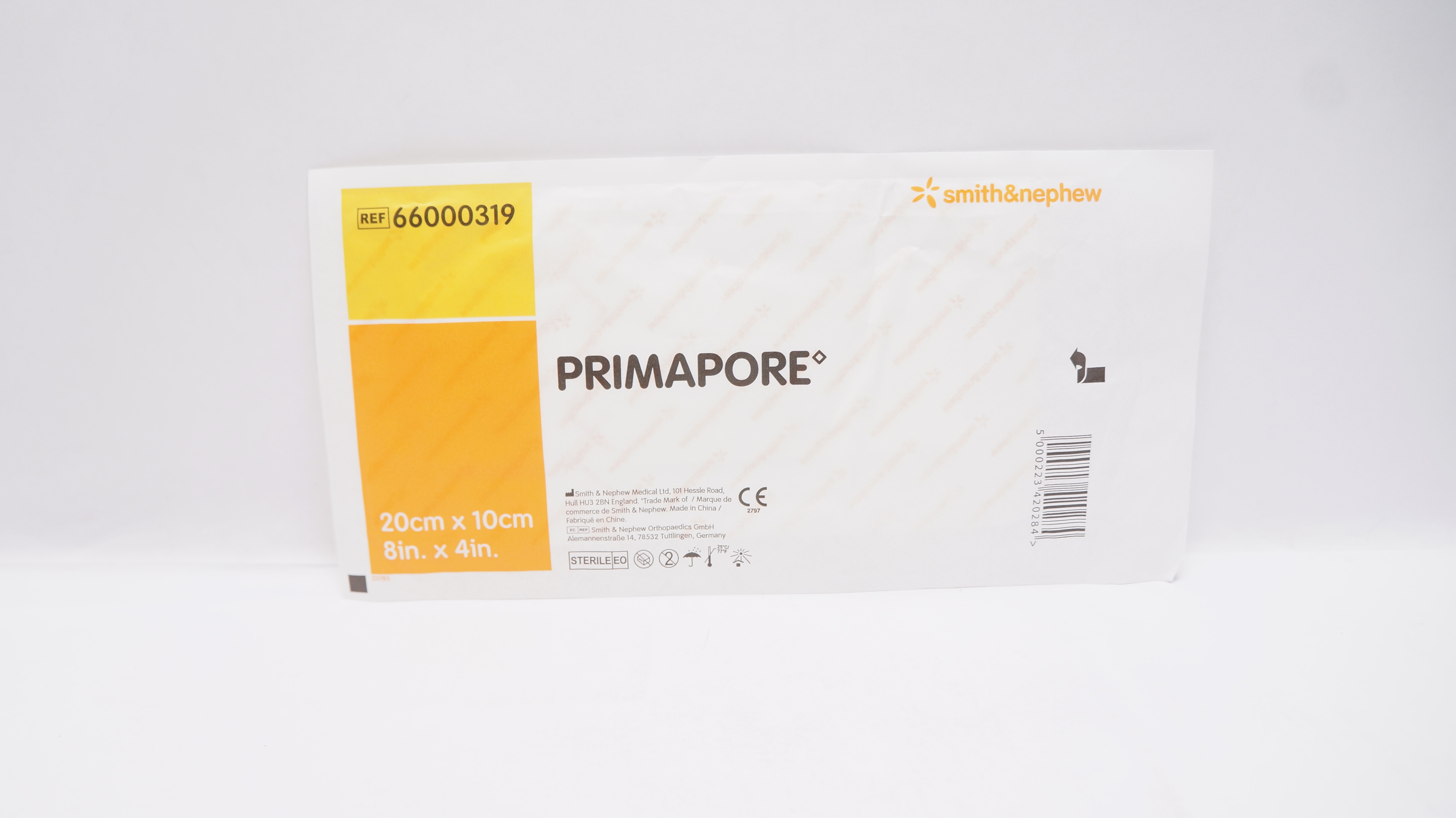 Smith&Nephew 66000319 Primapore Adhesive Non-Woven Wound Dressing 8 x 4 inch