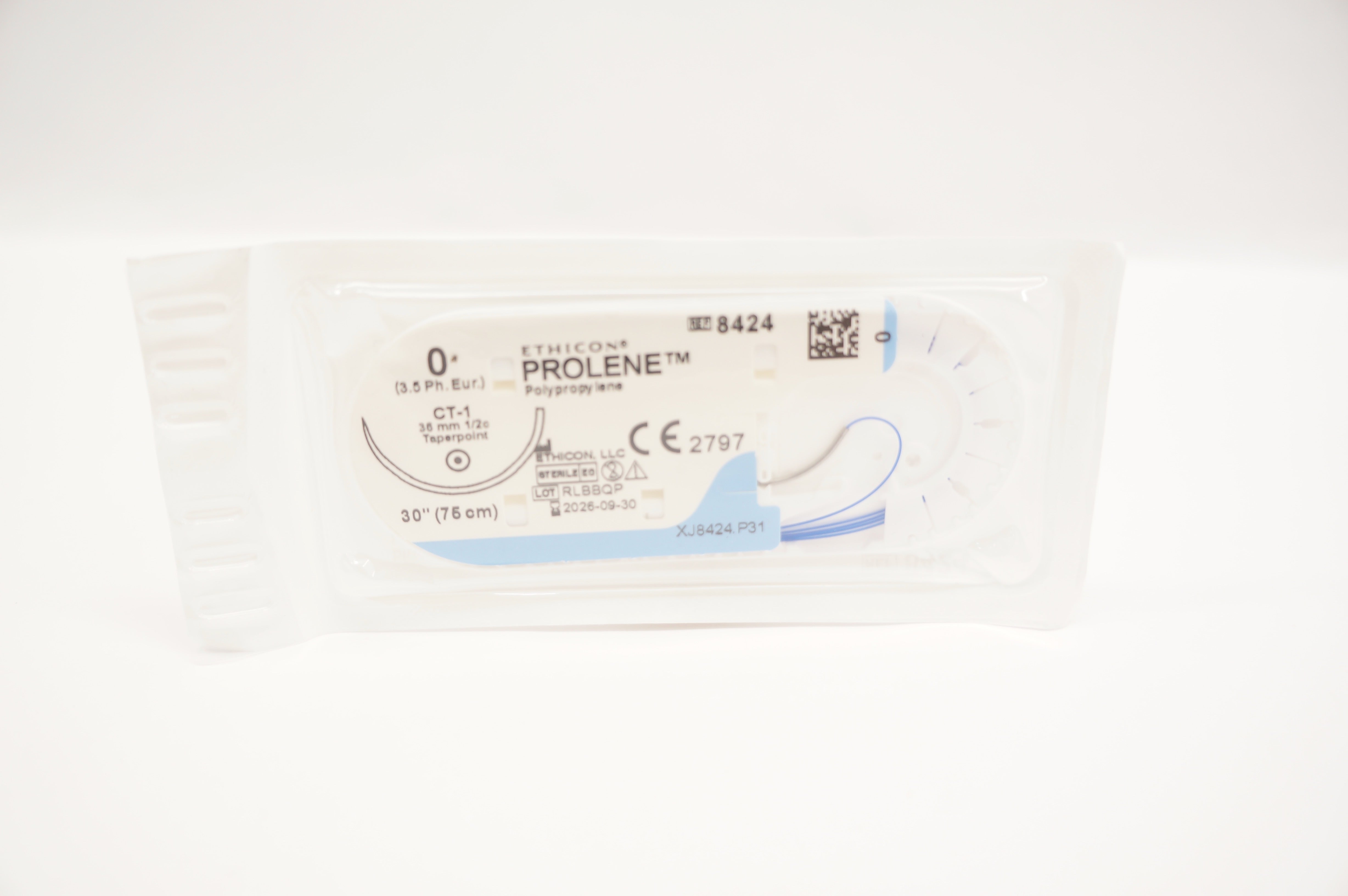 Ethicon 8424 0 PROLENE Stre Blue Monofilament CT-1 36mm 1/2c Taperpoint, 30inch
