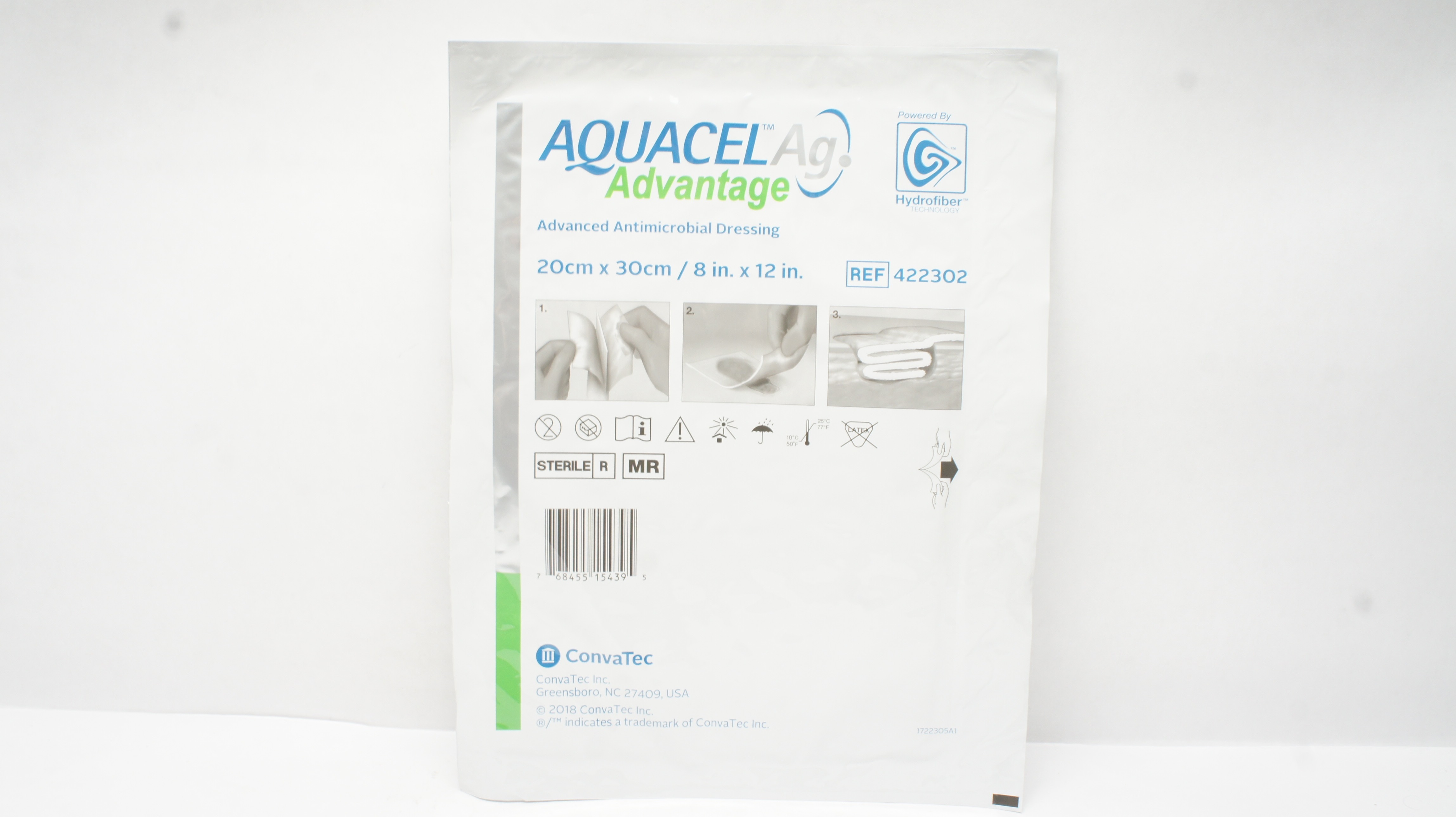 ConvaTec 422302 Aquacel Ag Advanced Antimicrobial Dressing 8 x 12inch (x)