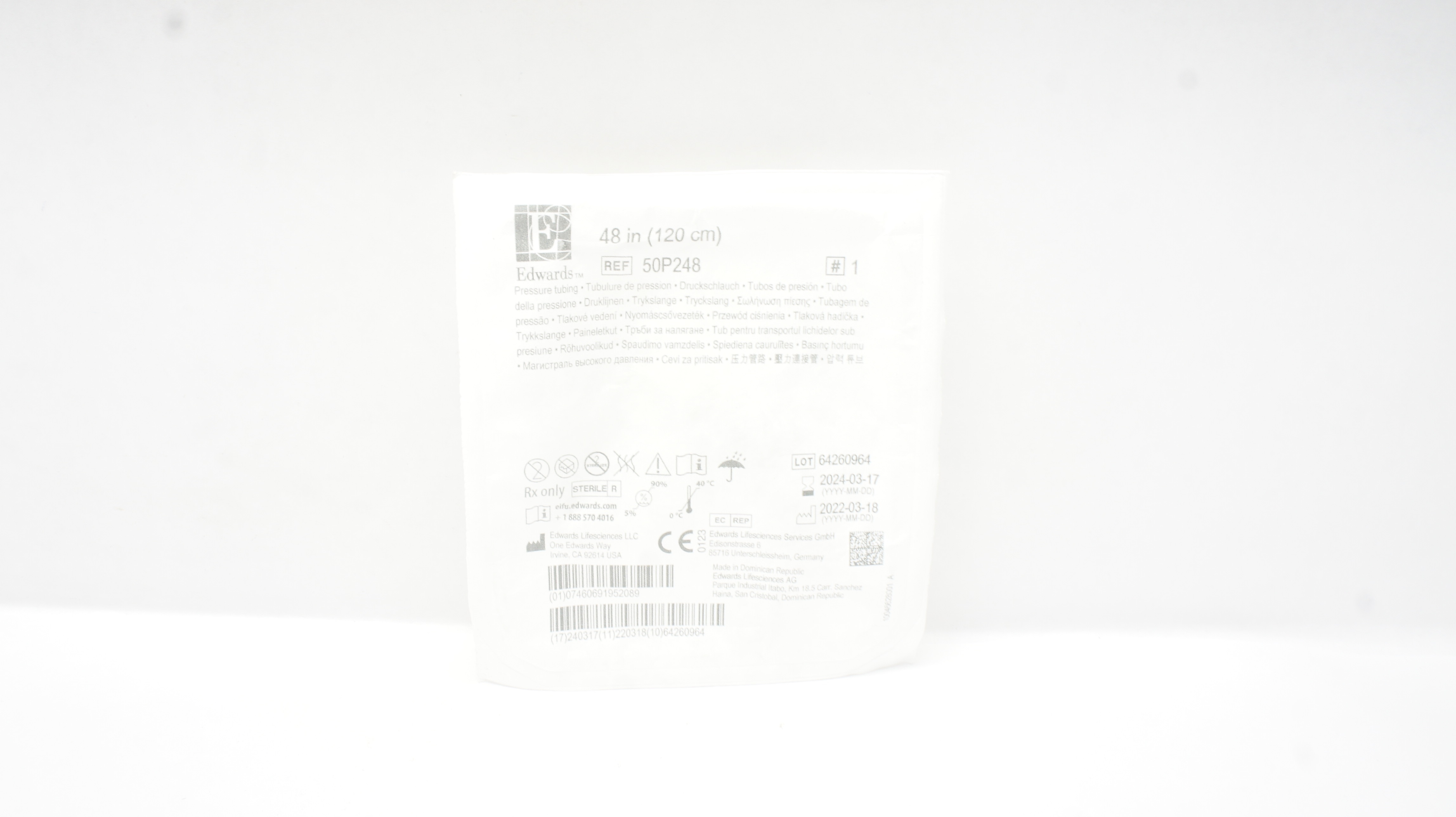 Edwards Lifesciences 50P248 Pressure Tubing 48In (x)