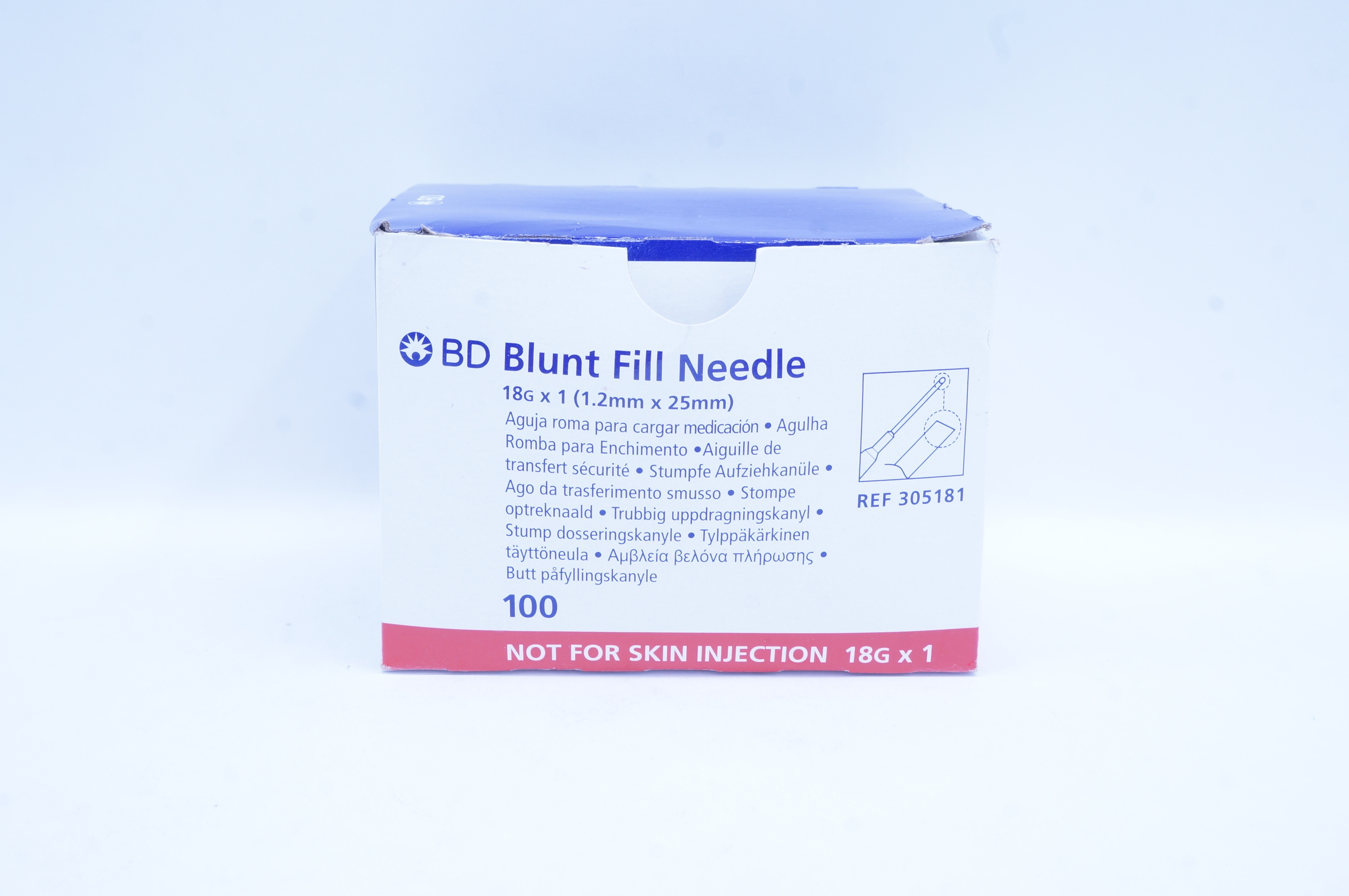 BD 305181 Blunt Fill Ndle 18G x 1 TW - Box of 100