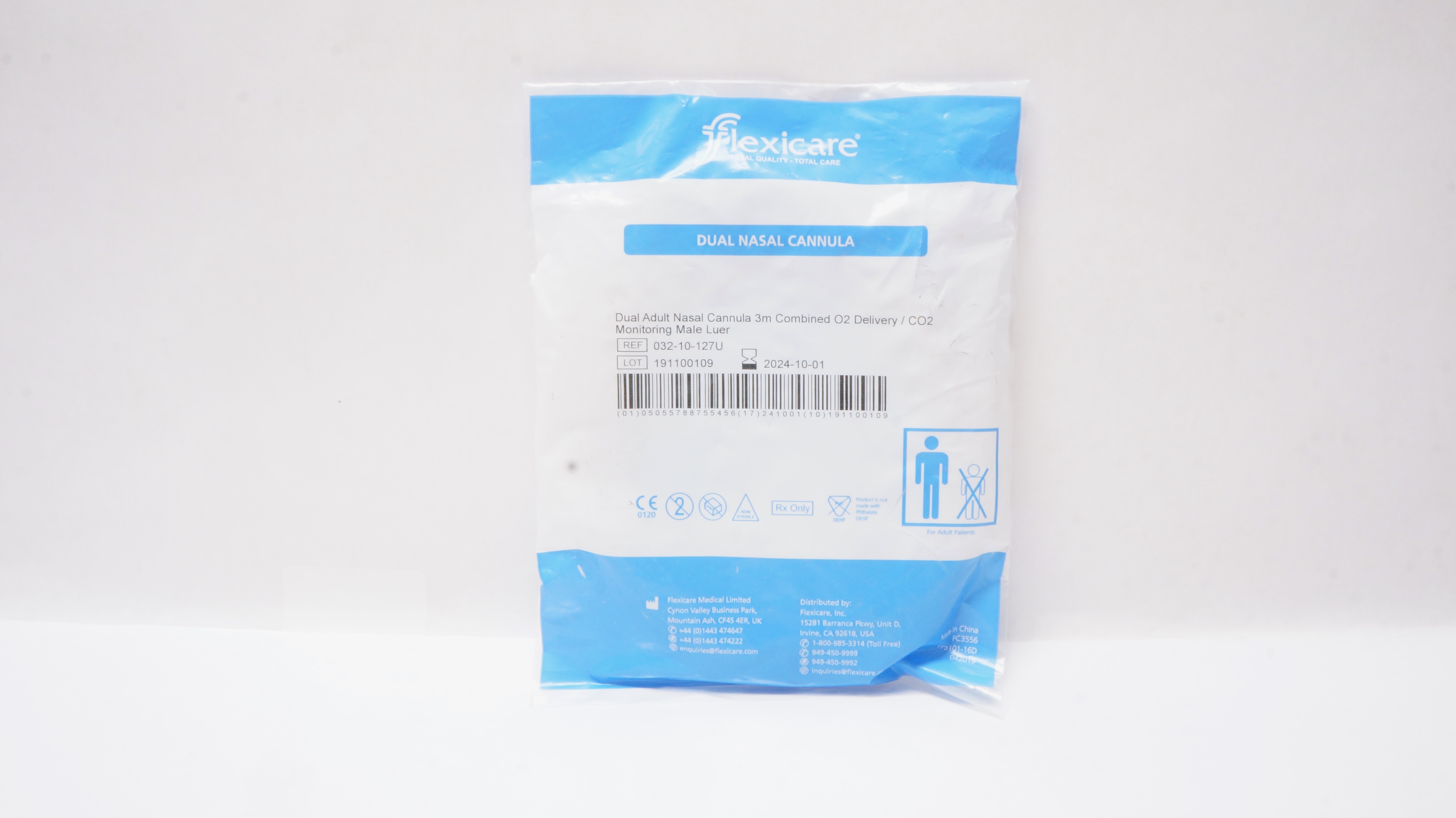 Flexicare 032-10-127U Dual Nare Nasal Cannula w/O2CO2 Combination Monitoring