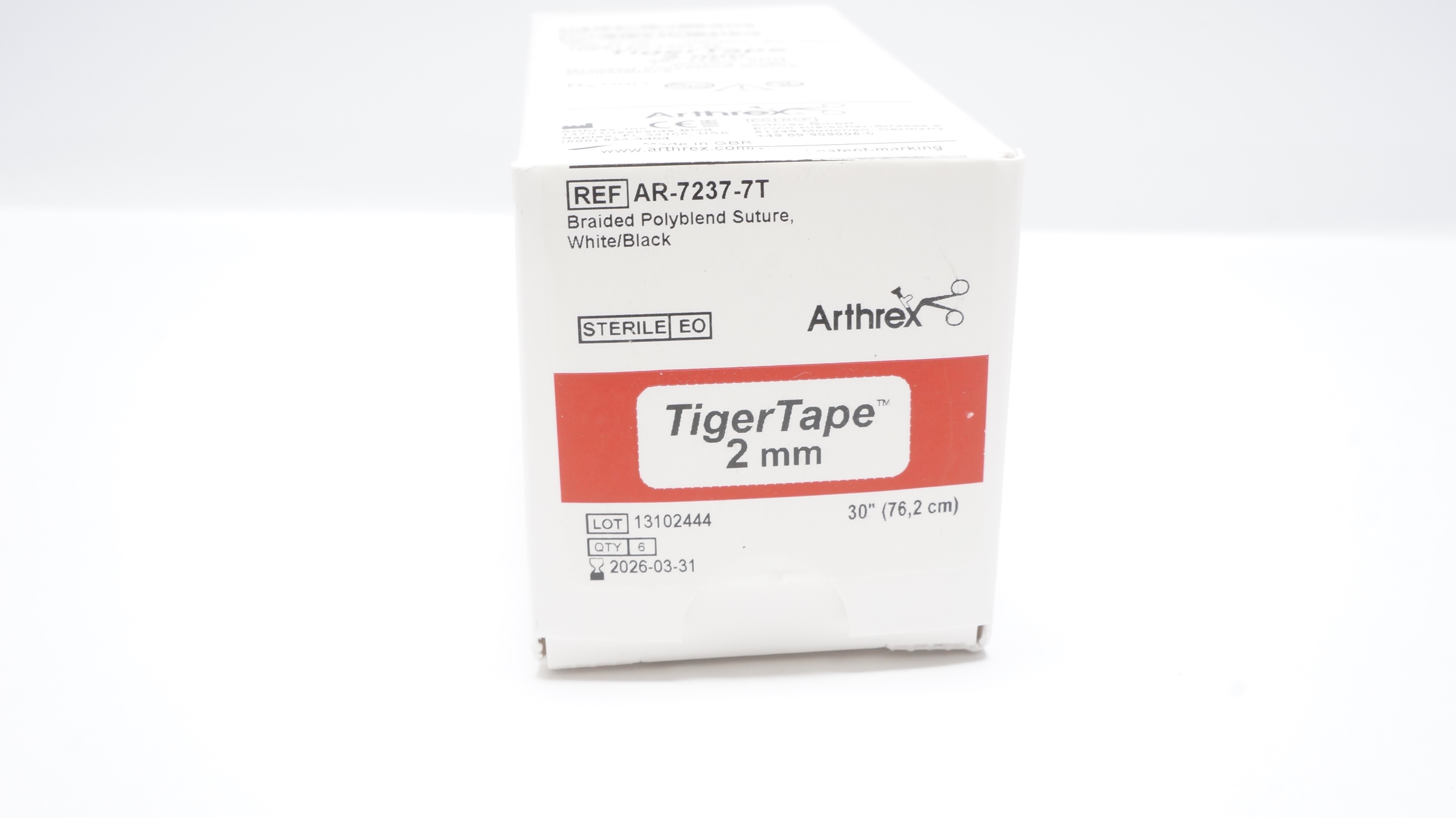 Arthrex AR-7237-7T TigerTape Braided Polyblend Stre 2mm, 30inch 7inch - Box of 6