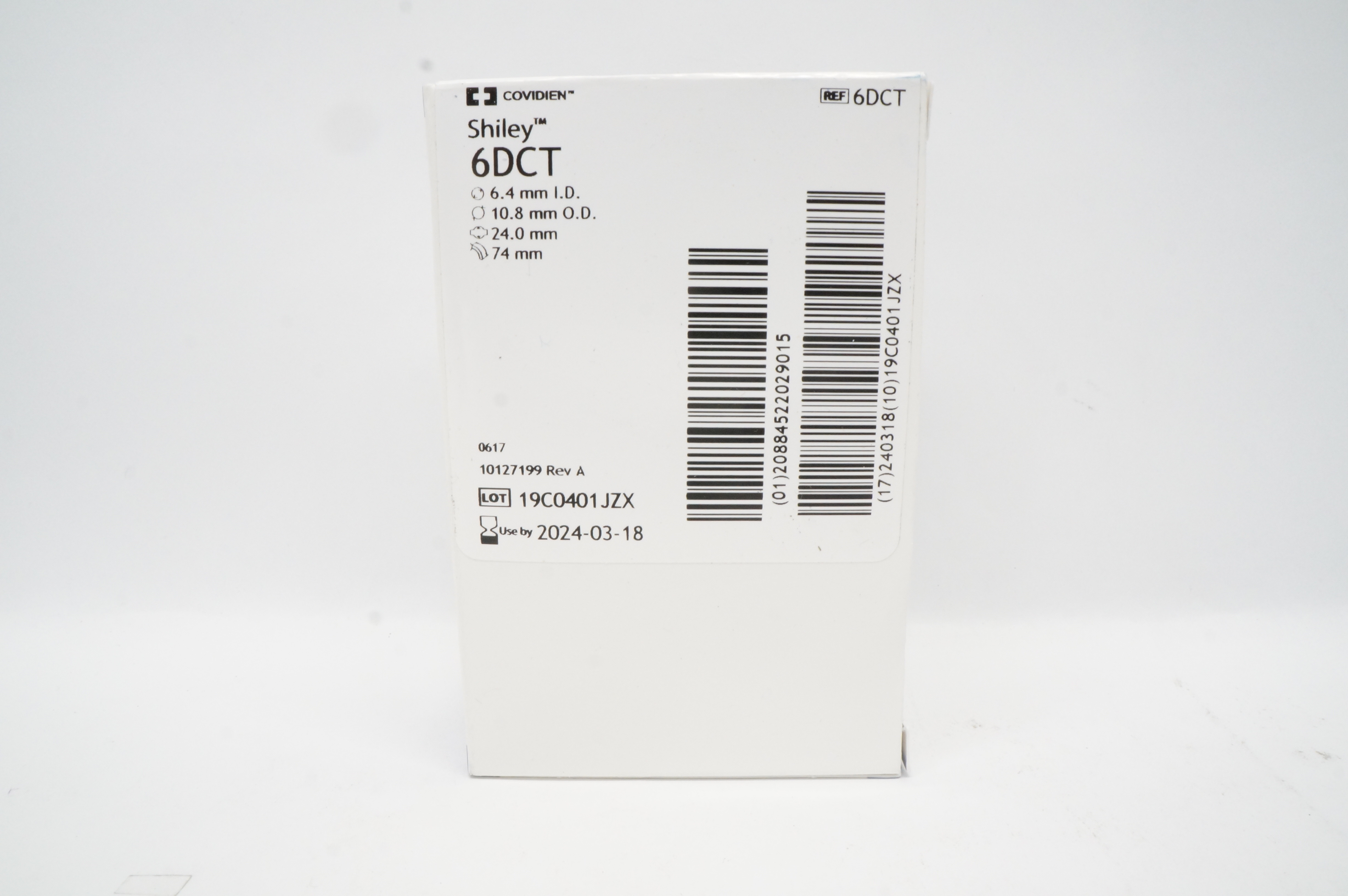 Covidien 6DCT Shiley Tracheostomy Tube Cuffed 6.4mm ID, 10.8mm OD