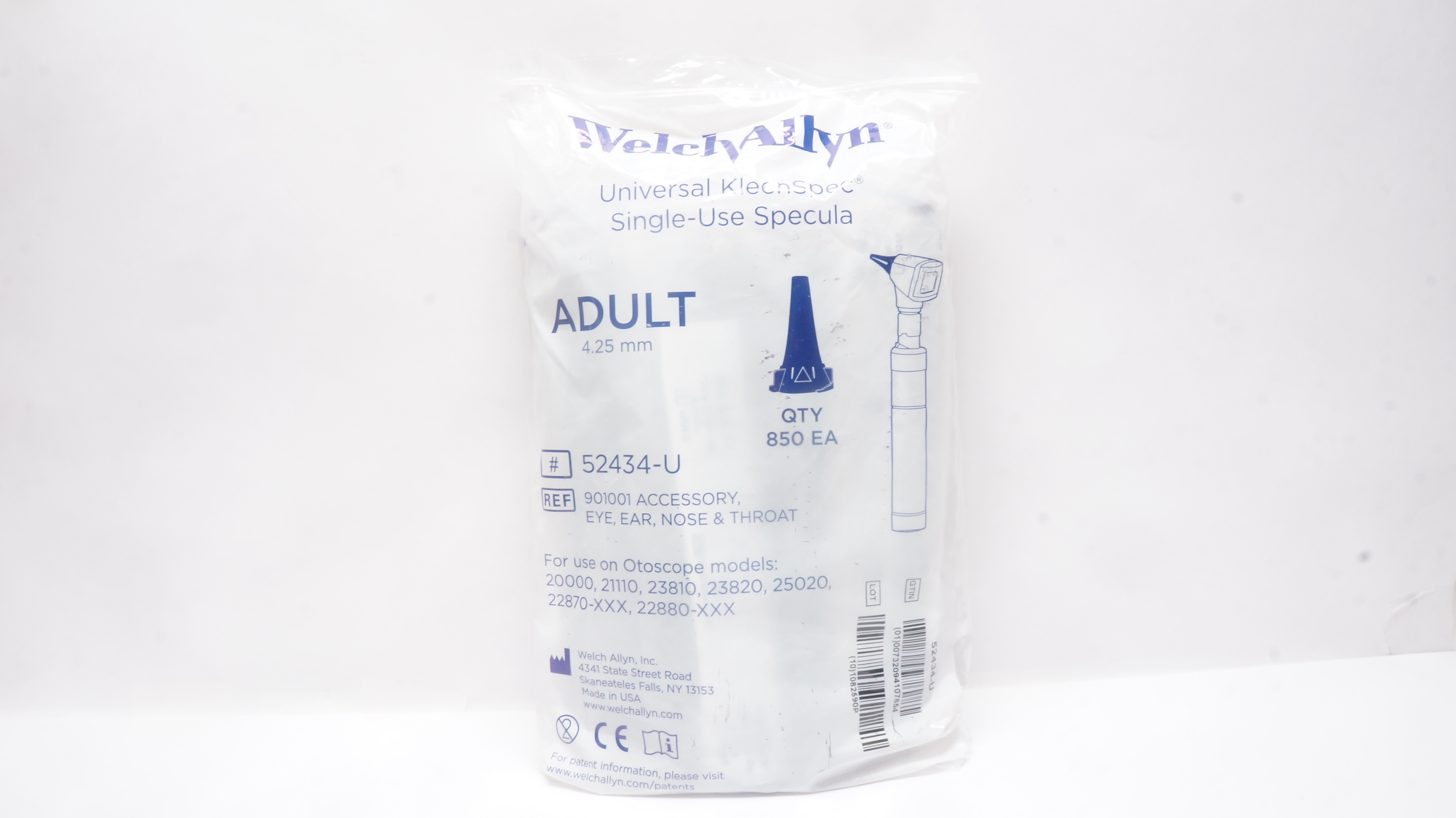 WelchAllyn 901001 Universal KleenSpec Specula Pediatric 4.25mm - Pack of 850