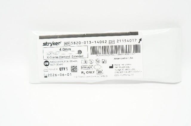 Stryker 5820-013-140S2 X-Coarse Diamond, Extended 4.0mm