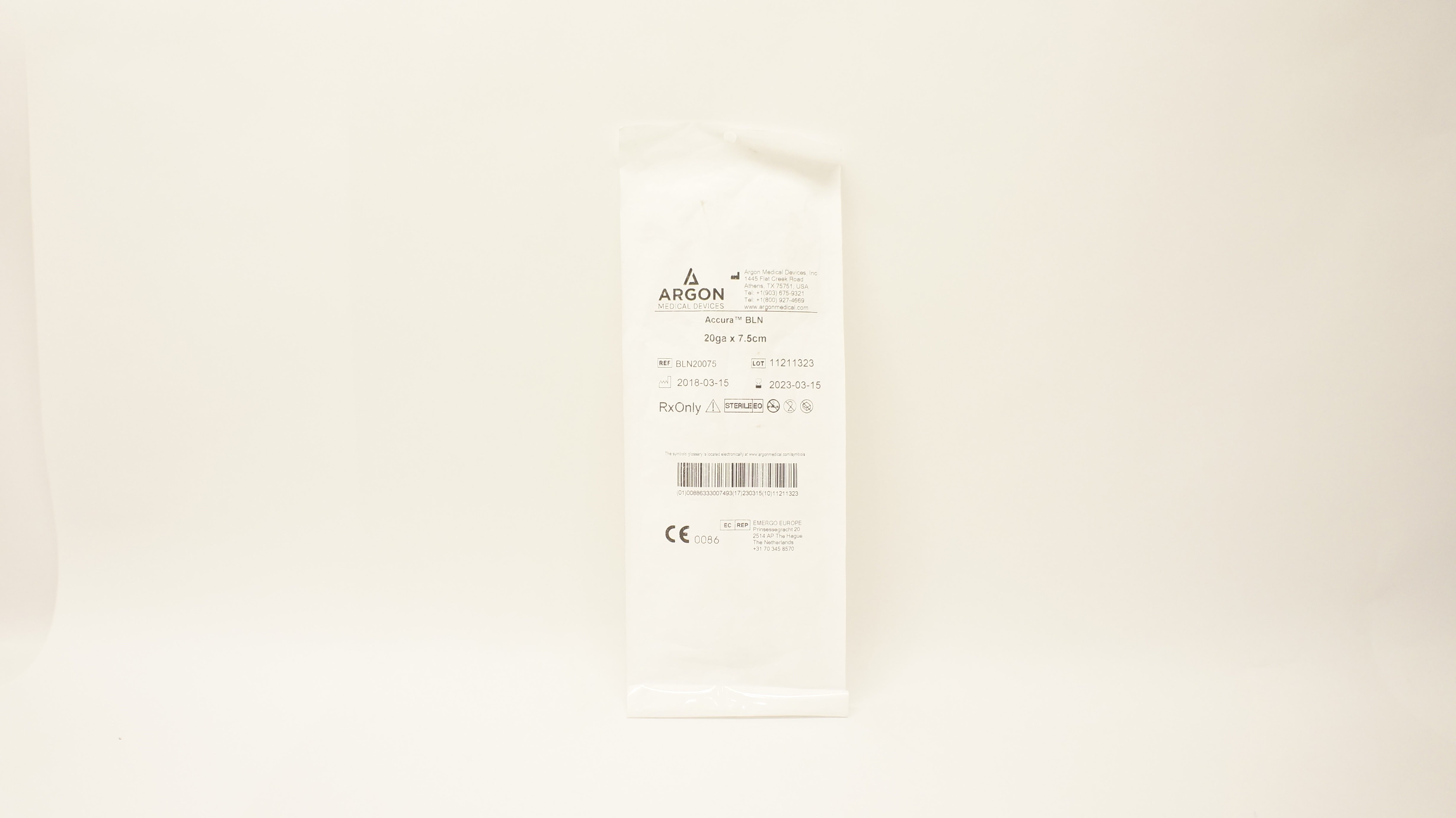 Argon BLN20075 Accura BLN 20Ga x 7.5cm