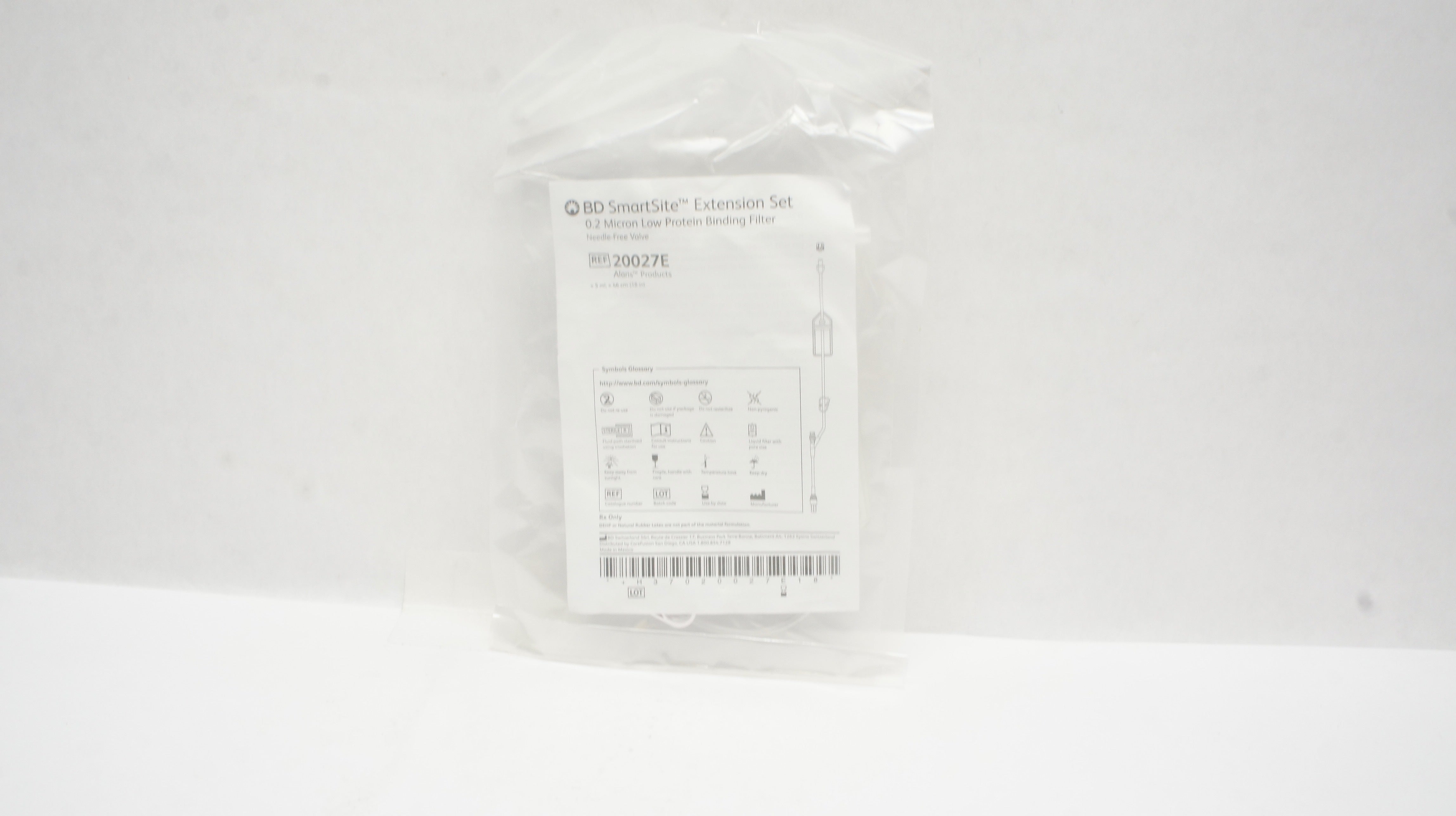 BD 20027E SmartSite Extension Set 0.2 Micron Low Protein Binding Filter
