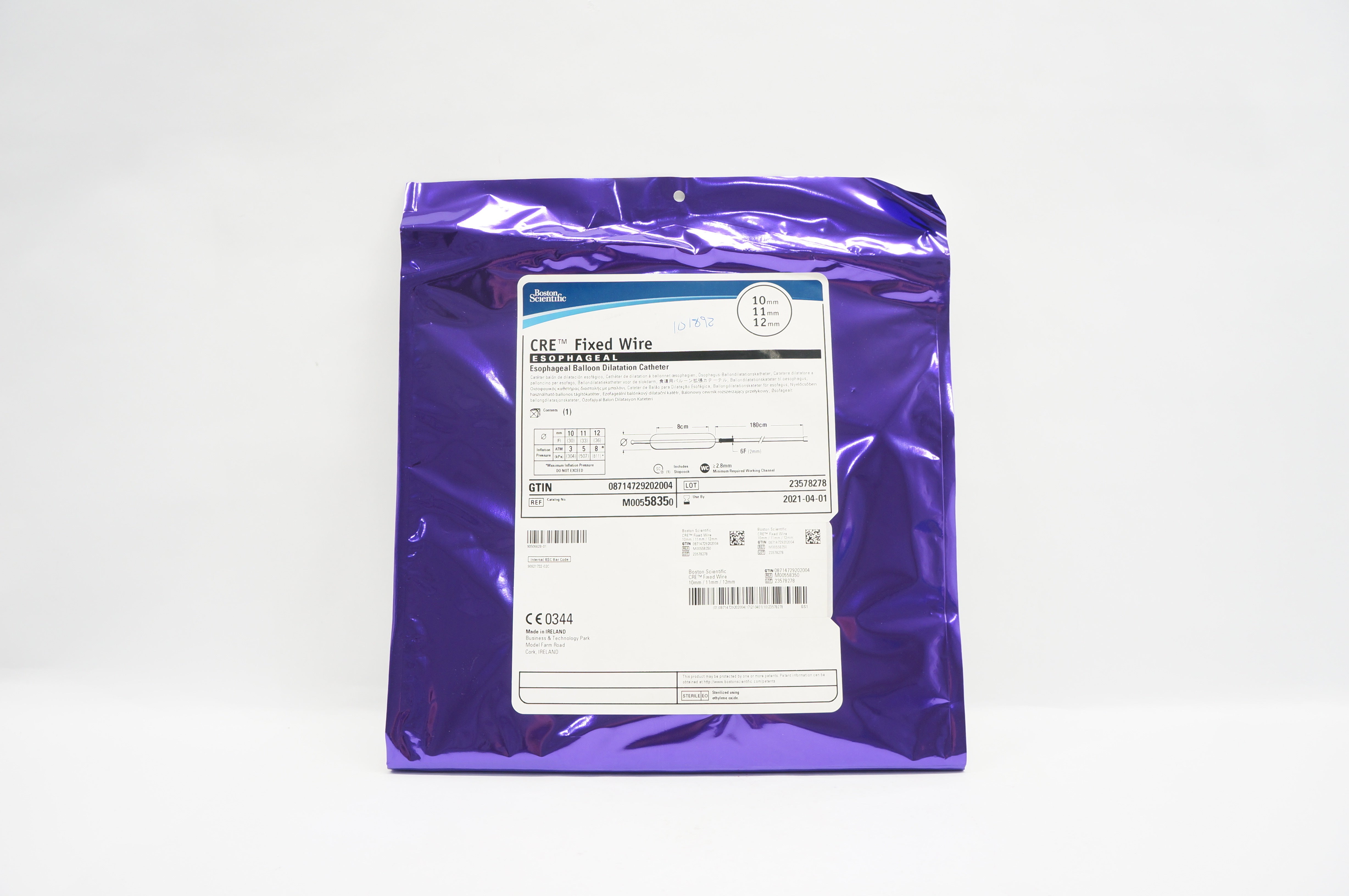 Boston Scientific 5835 CRE Esophageal Balloon Dilatation Cath. 10 x 11 x 12mm(x)
