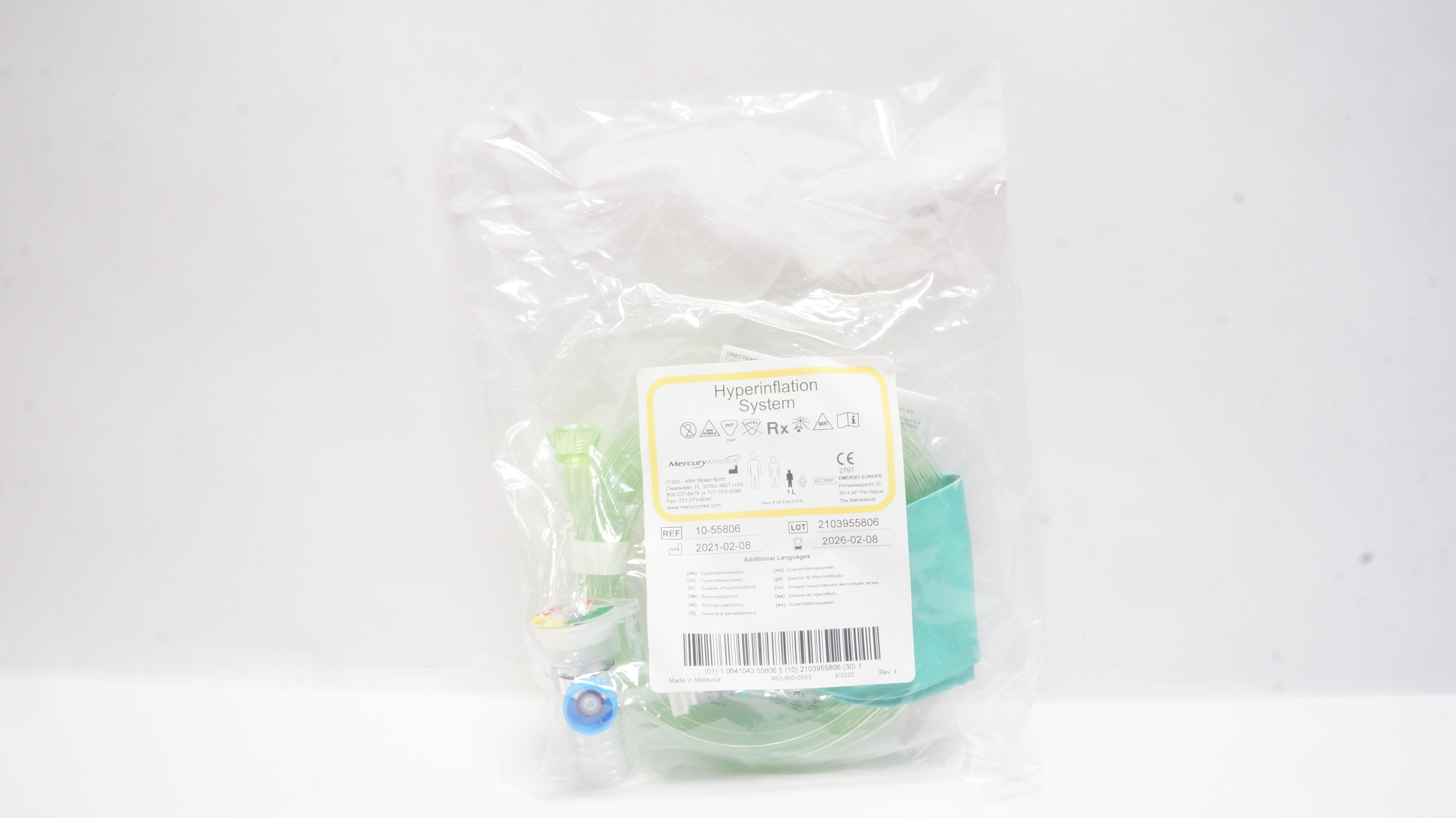 Mercury Medical 10-55806 Hyperinflation System w/Optional Manometer Relief Valve