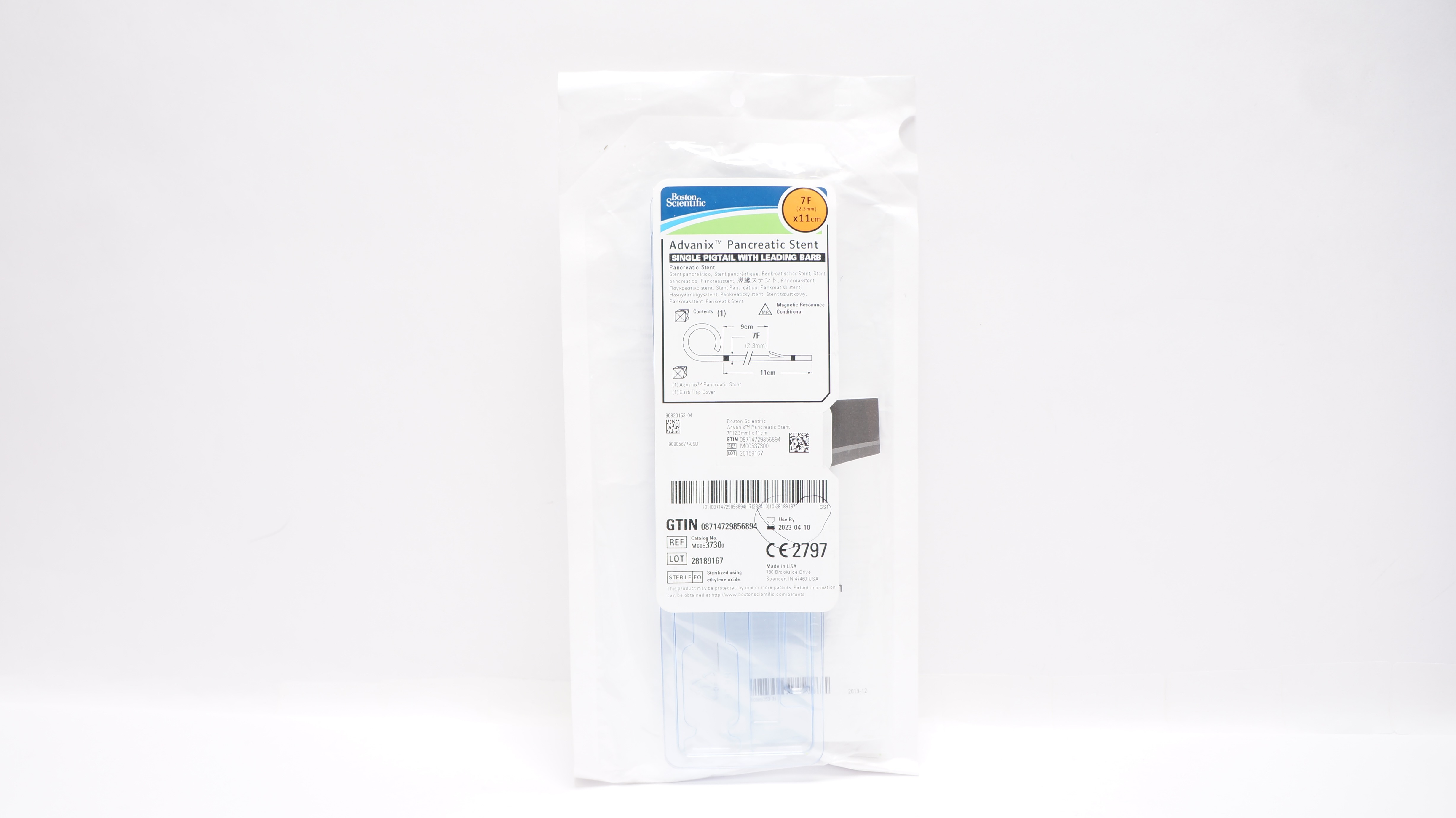 Boston Scientific 3730 Advanix Pancreatic Stnt. Single Pigtail 7F x 11cm (x)