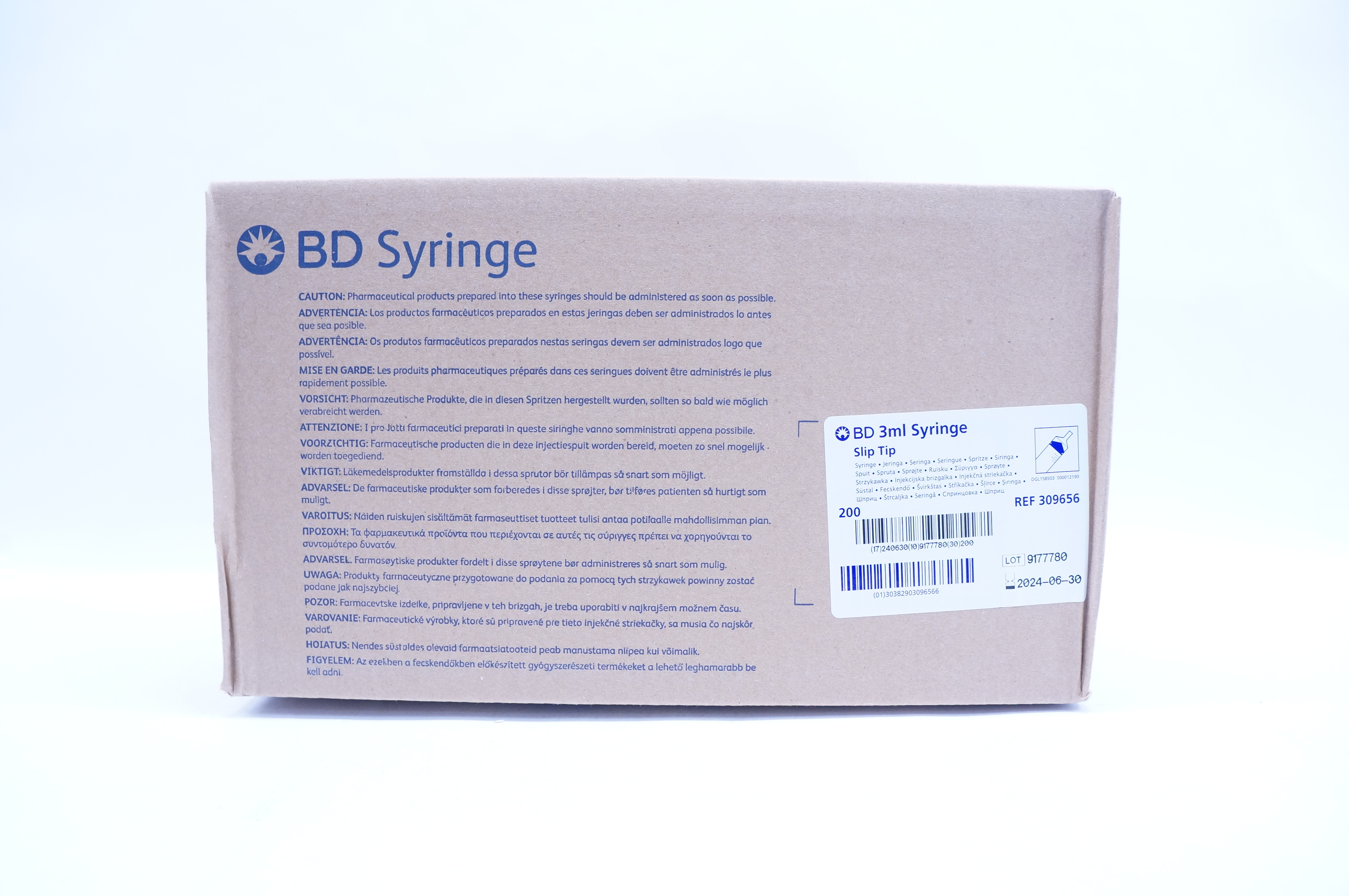 BD 309656 3ml Syringe Slip Tip - Case of 200