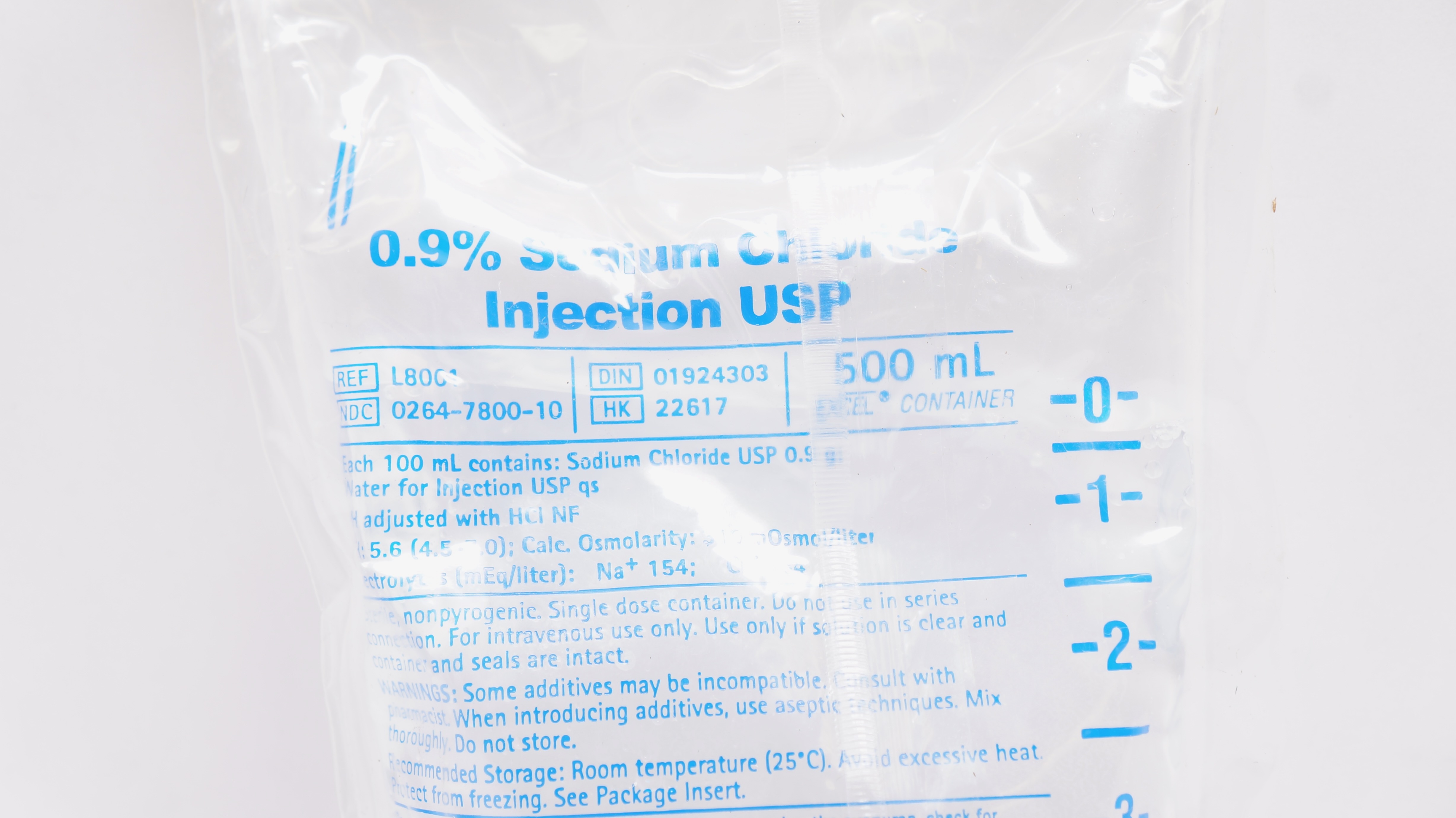 Braun L8001 0.9% Sodium Chloride Injection USP 500mL