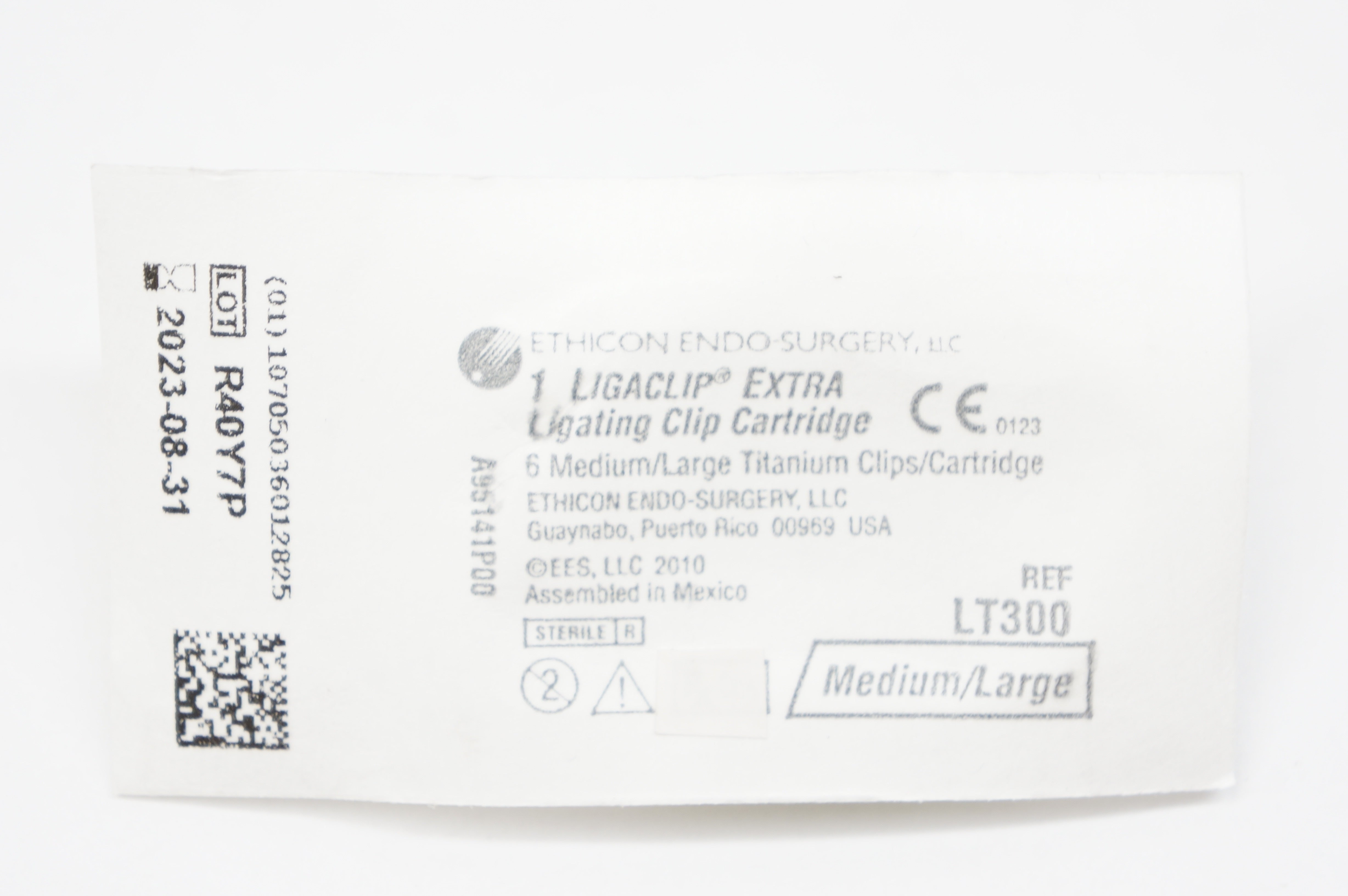 Ethicon LT300 Ligaclip Extra Ligating Clip Cartridge 6 Medium/Large Titanium