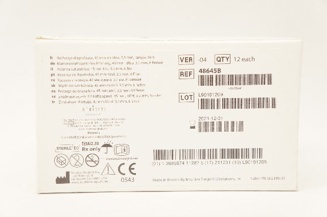 Intuitive 48645B EndoWrist Stapler 45mm Reload 6 Row Blue 3.5mm (x) - Box of 12