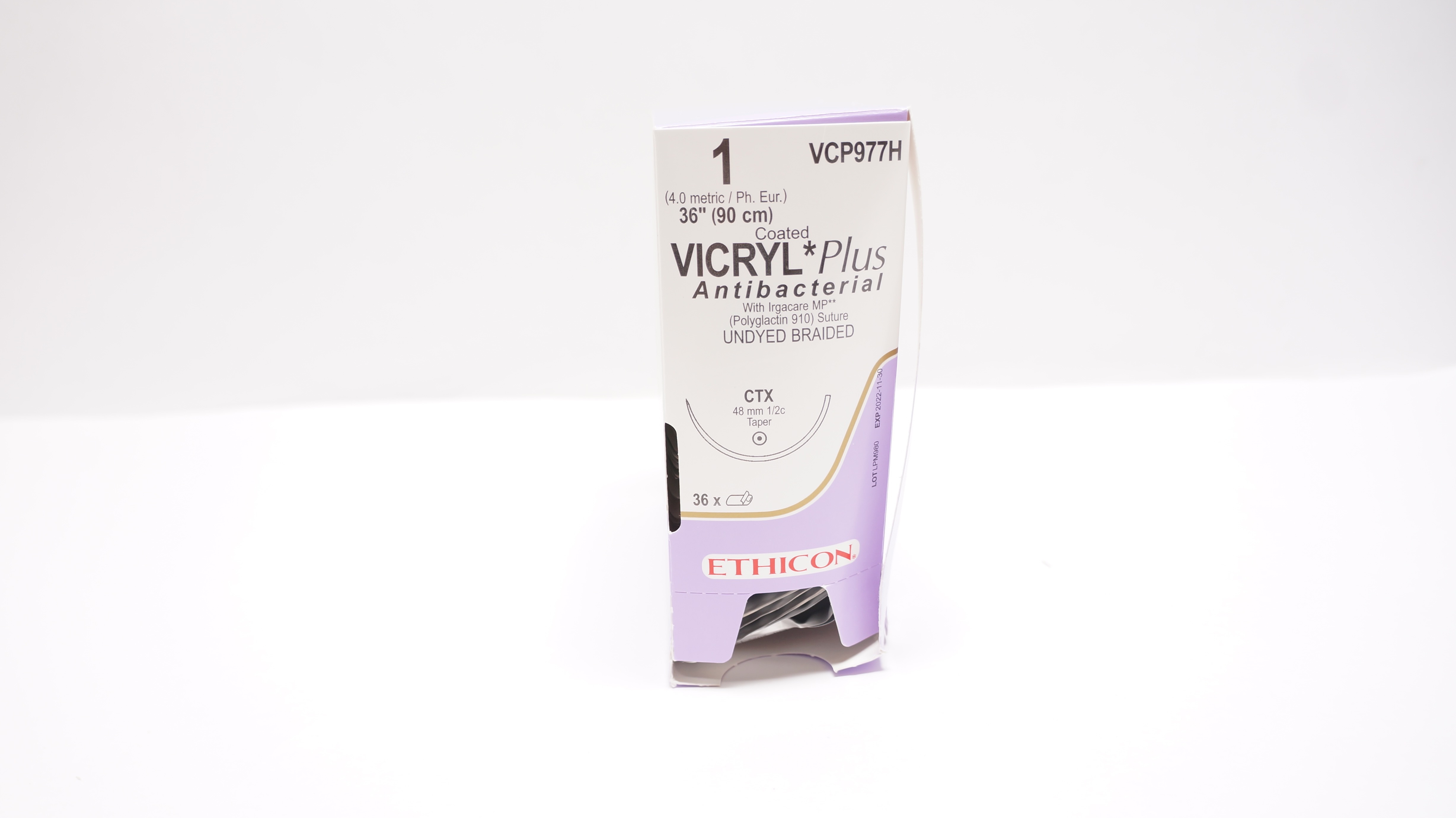 Ethicon VCP977H Vicryl Plus, CTX,  48mm 1/2c Taper, 36inch (x) - Box of 33