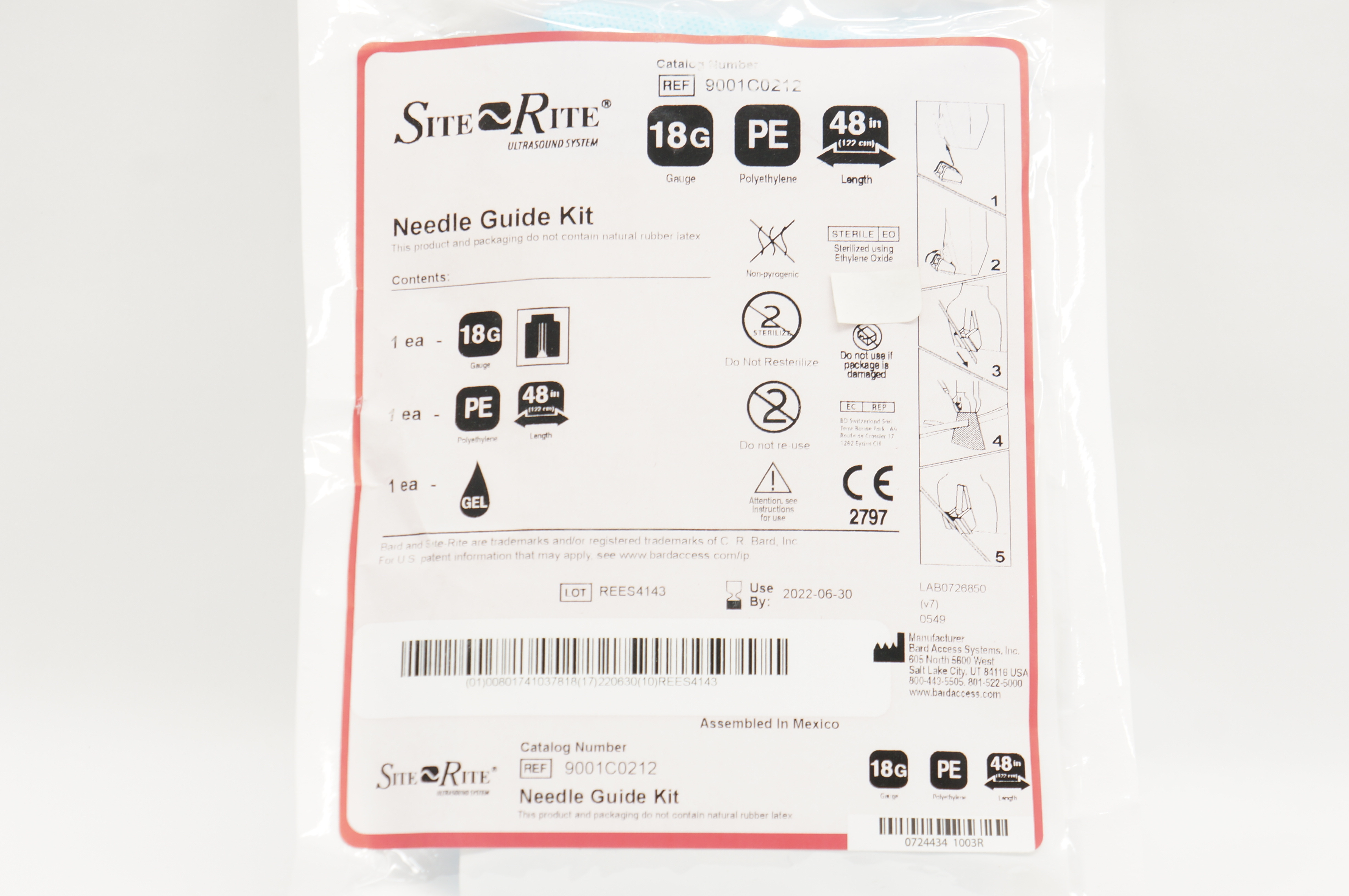 Bard 9001C0212 Site Rite Ndle Guide Kit 18G x 48inch
