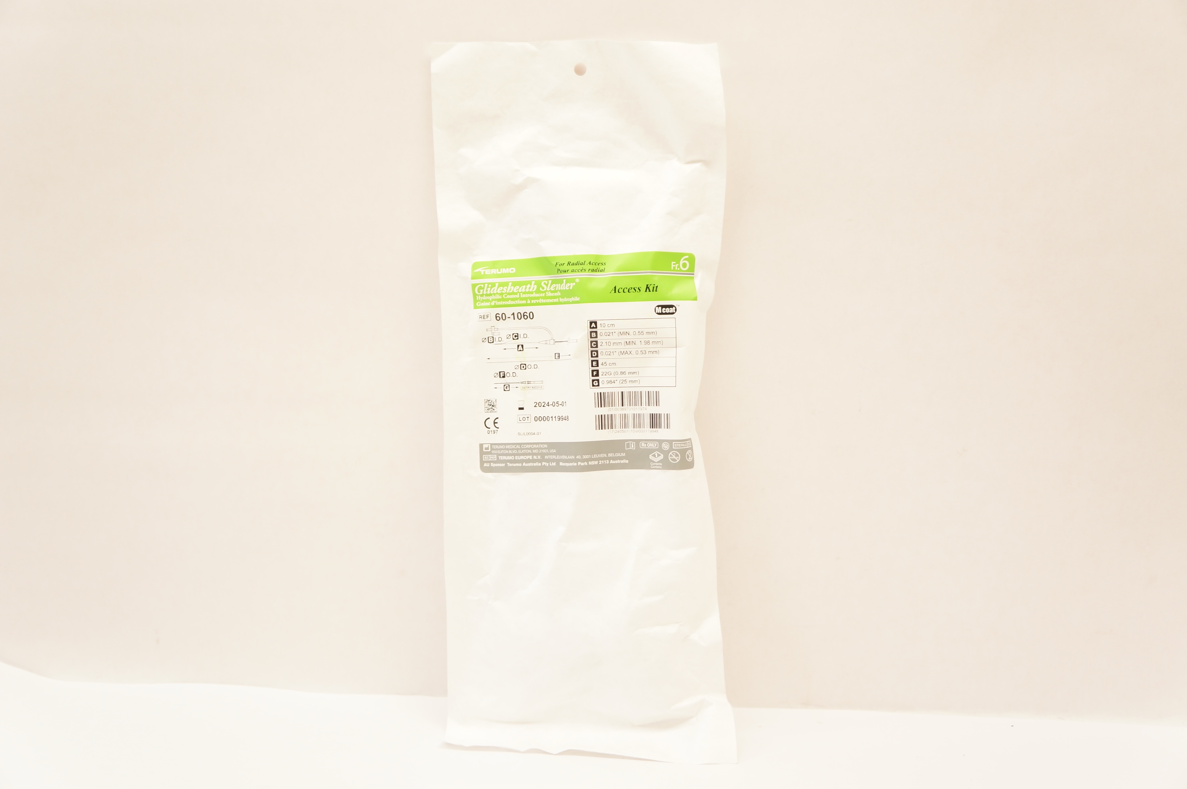 Teumo 60-1060 Glidesheath Slender Access Kit 6Fr