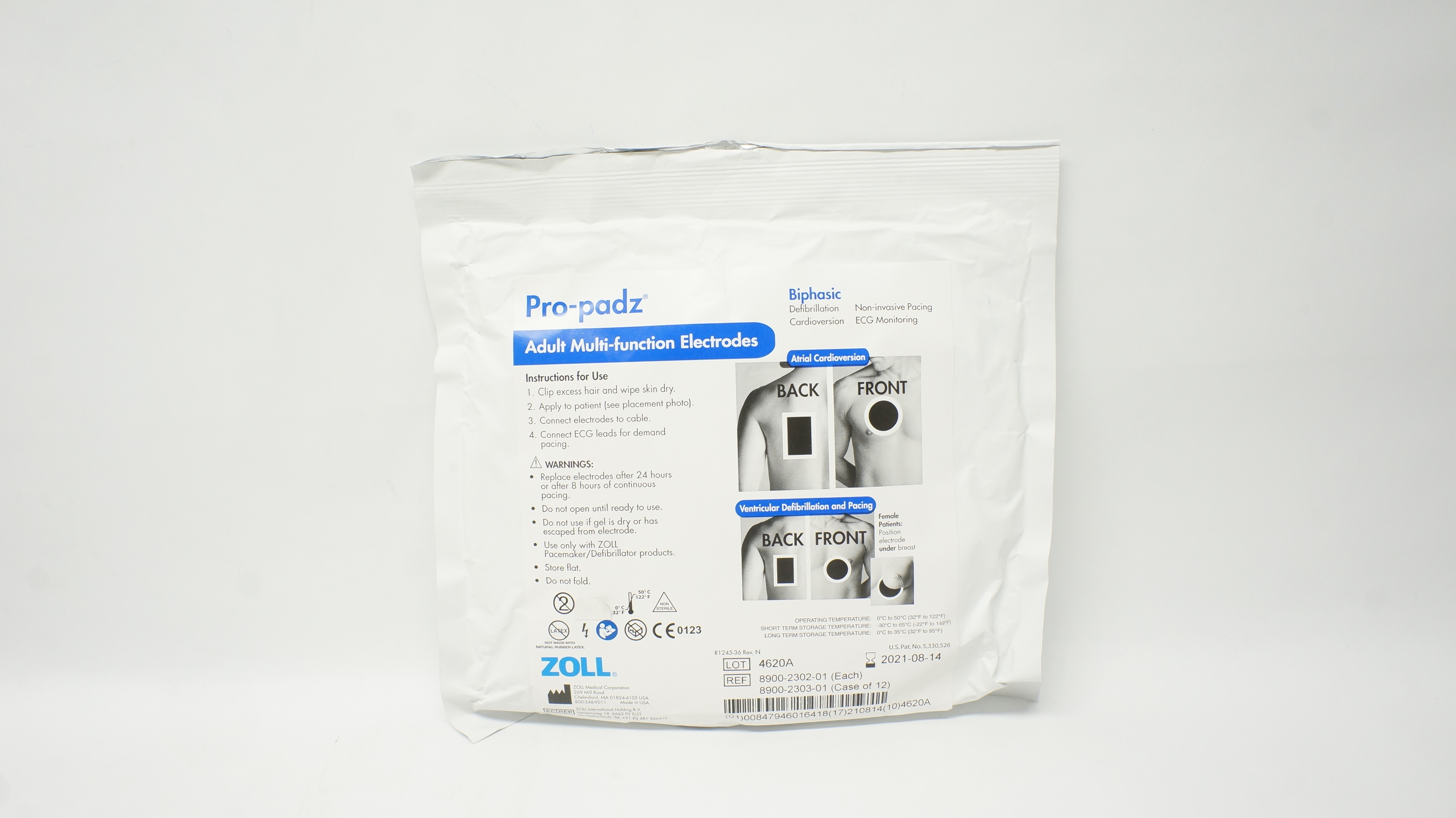 Zoll 8900-2302-01 Pro-Padz Adult Multi-Function Electrodes Biphasic (x)