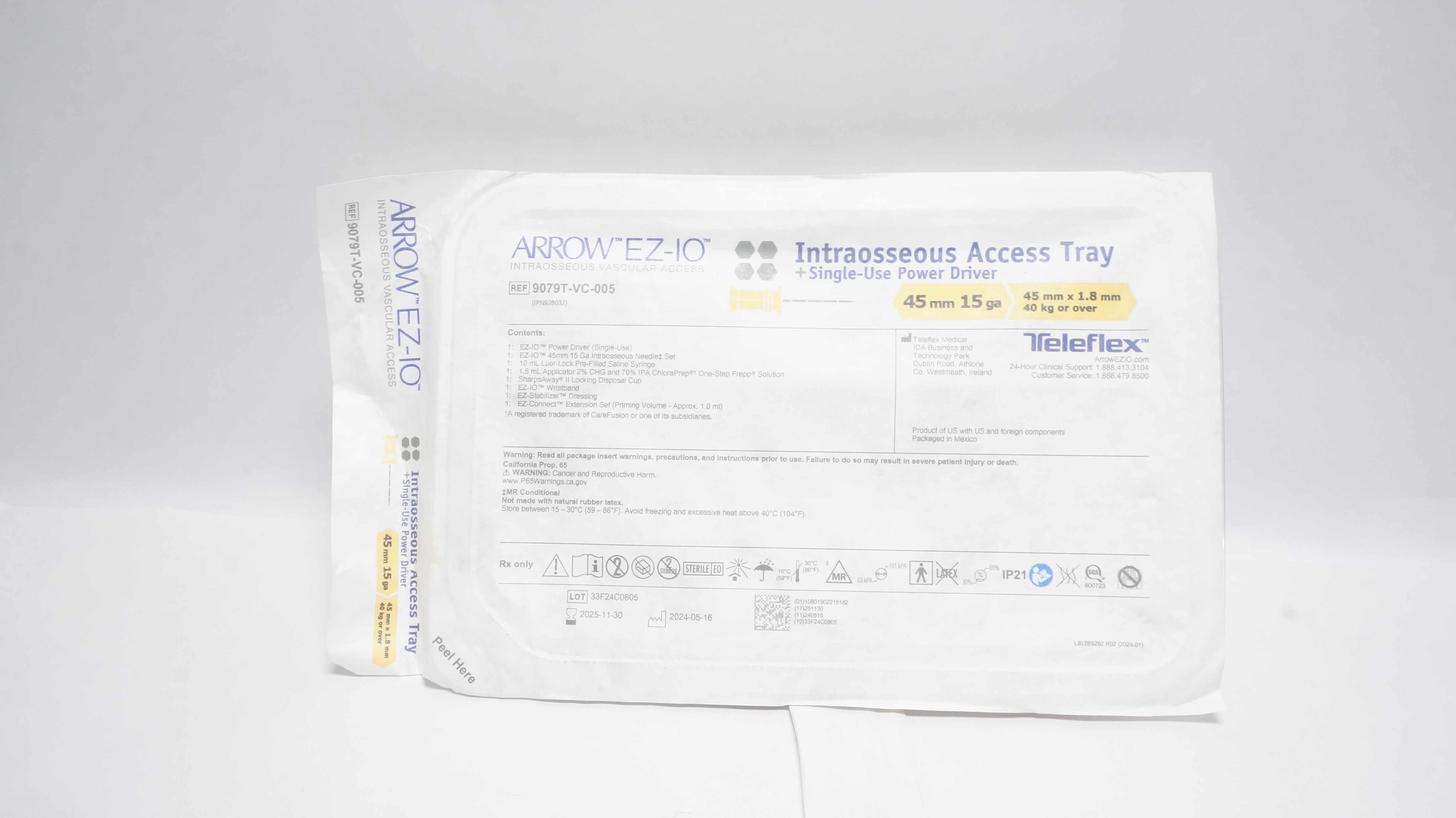Teleflex 9079T-VC-005 Arrow EZ-IO Intraosseous Access Tray 45mm 15Ga (x)