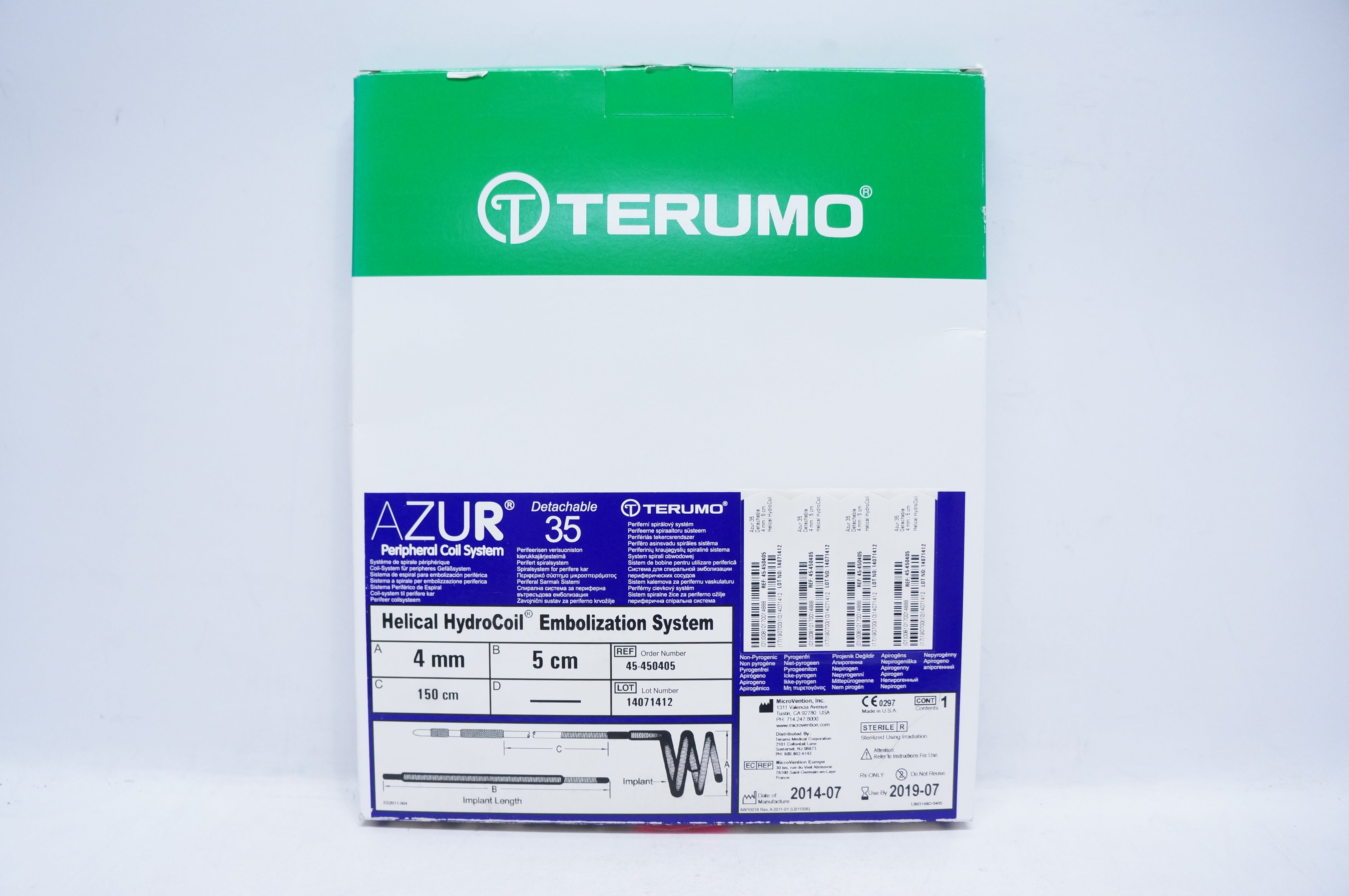 Terumo 45-450405 Helical HydroCoil Embolization System 4mm x 5cm (x)