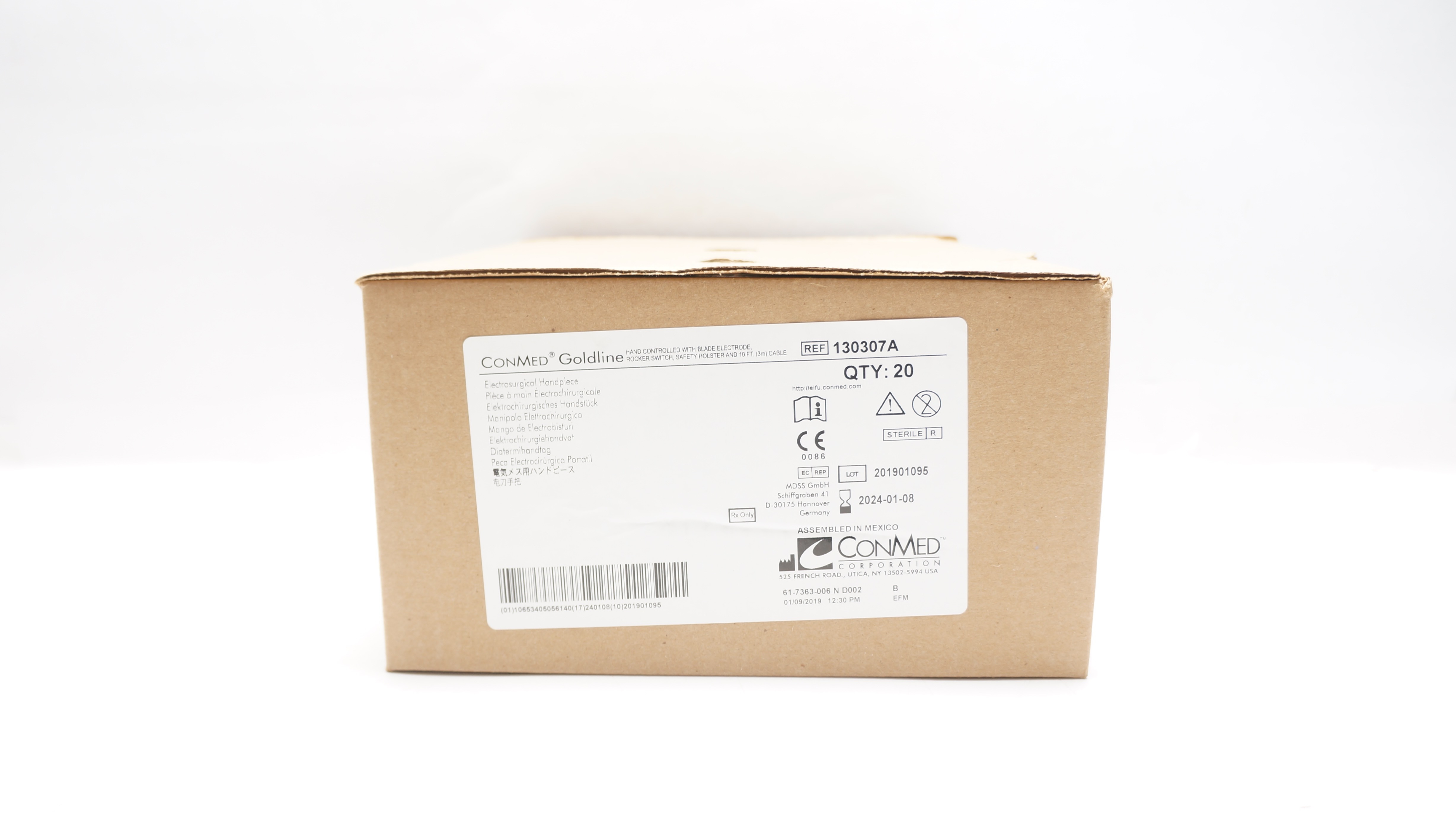 ConMed 130307A Hand Controlled with Blade Electrode Rocker Switch(x) - Box of 20
