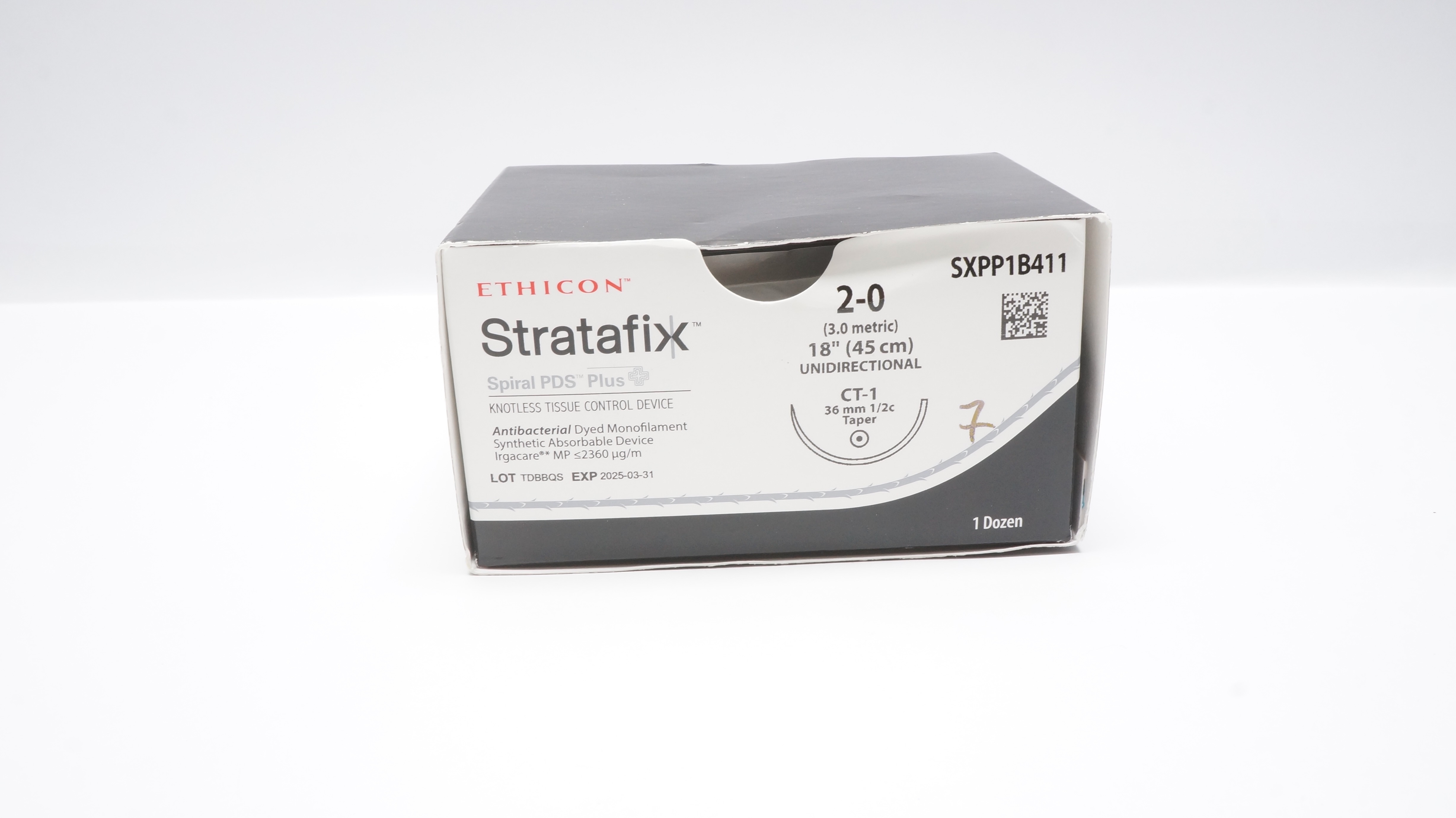 Ethicon SXPP1B411 2-0 STRATAFIX Stre CT-1 36mm 1/2c Taper 18inch - Box of 7