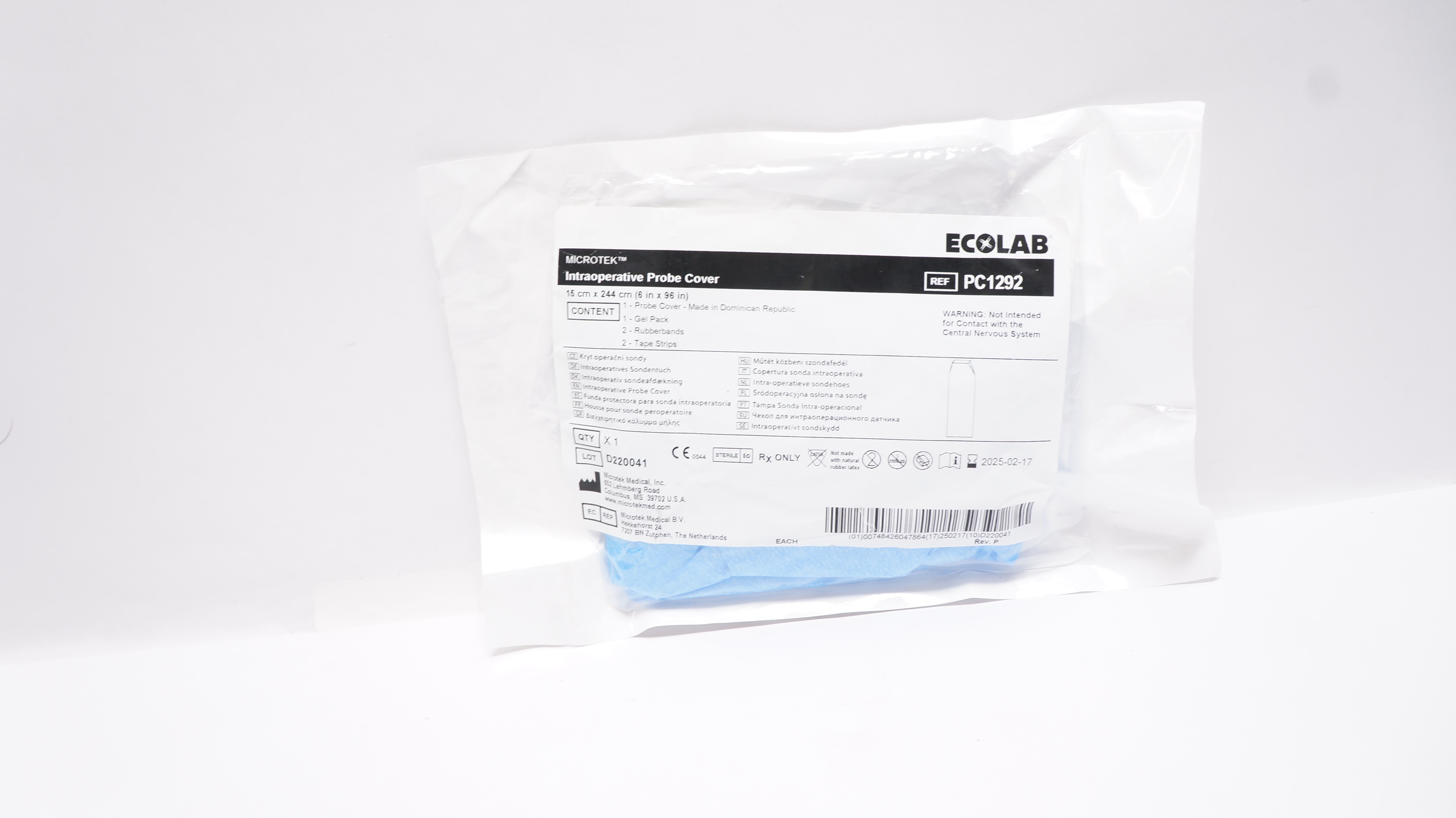Microtek PC1292 Ecolab Intraoperative Probe Cover 6inch x 96inch