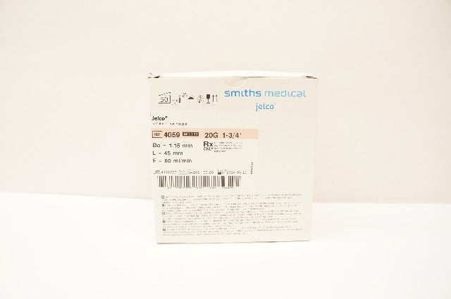 Smiths Medical 4059 JELCO IV Cath. Radiopaque 20G 1-3/4inch, 45mm - Box of 50
