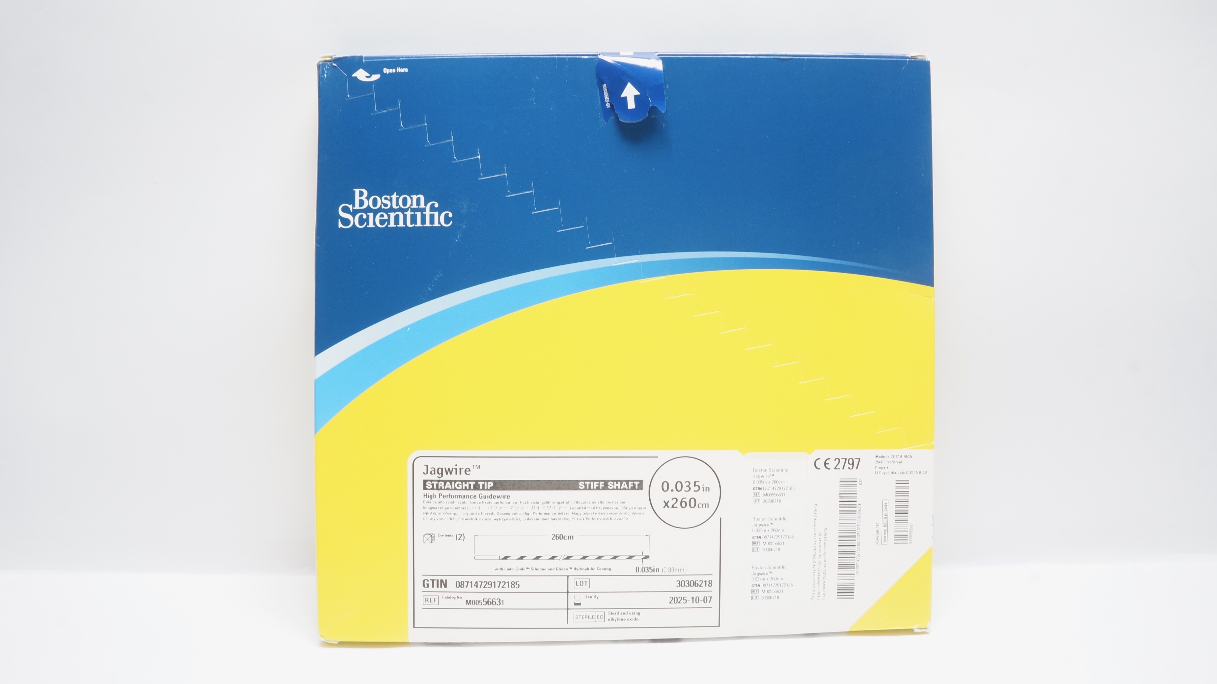 Boston Scientific 5663 Jagwire Straight Tip Stiff Shaft 0.035inch x 260cm