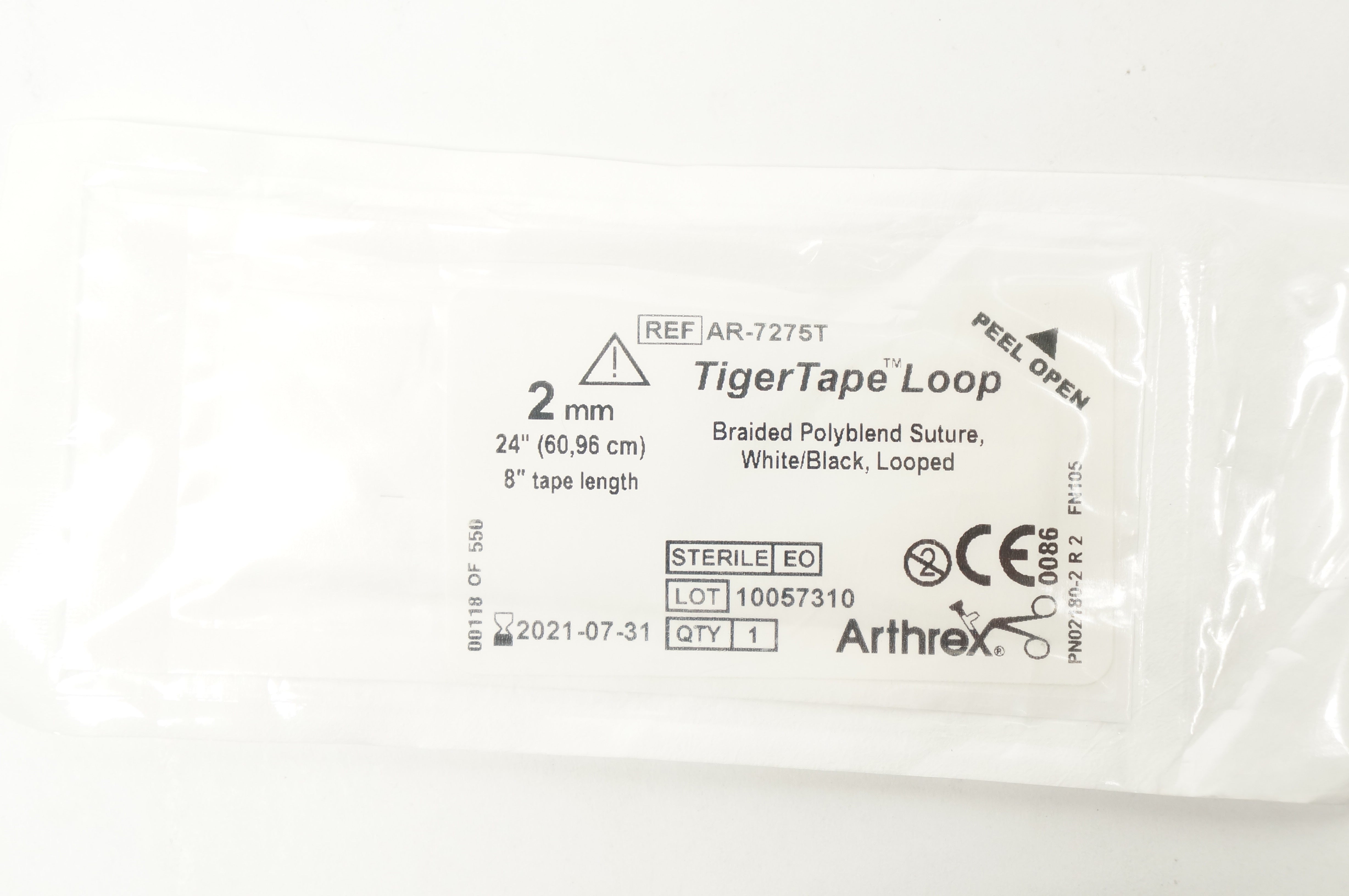 Arthrex AR-7275T TigerTape Loop 2mm 24inch 8inch Tape (x)